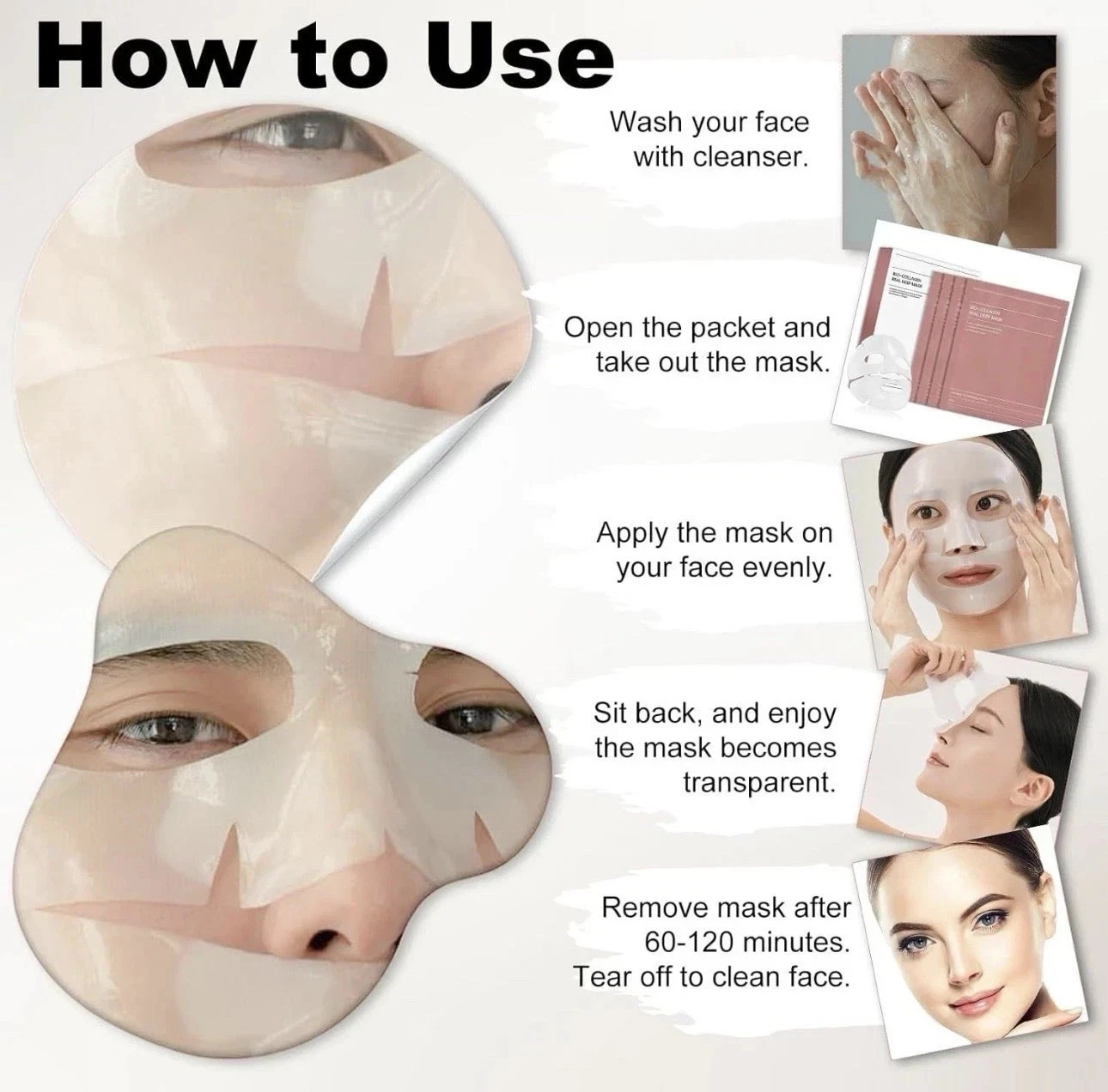 Bio-Collagen Real Deep Facial Lifting Anti-Wrinkle Mask -Pack of 12, Exp.09/2028