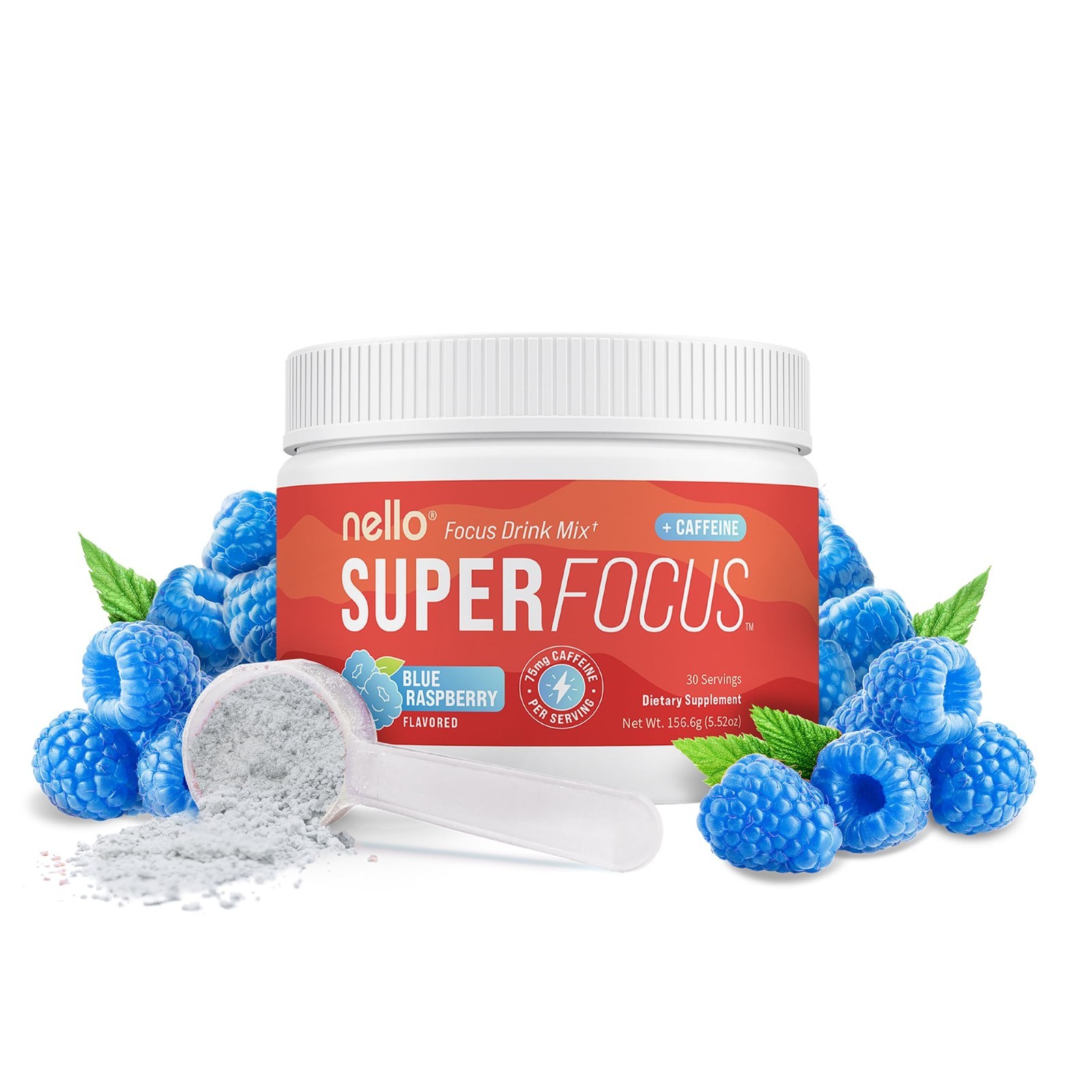 Nootropic Focus Drink Mix – Sugar-Free, L-Theanine, Rhodiola, Lion’s Mane, 30 Se