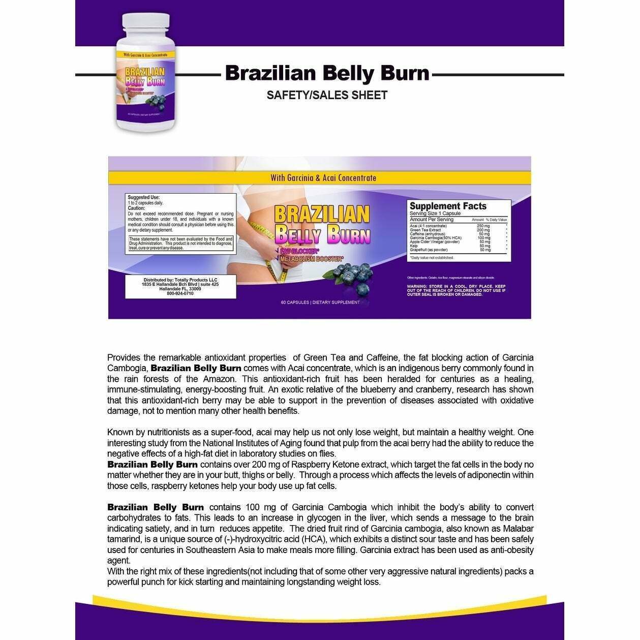 Brazilian Belly Weight Management & Spirulina Algae Immune Support Supplement