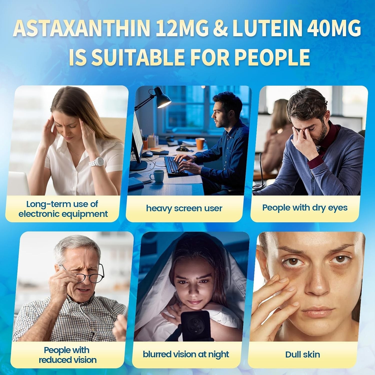 Complete Eye Support with Astaxanthin & Lutein – Non-GMO, Gluten Free Softgels