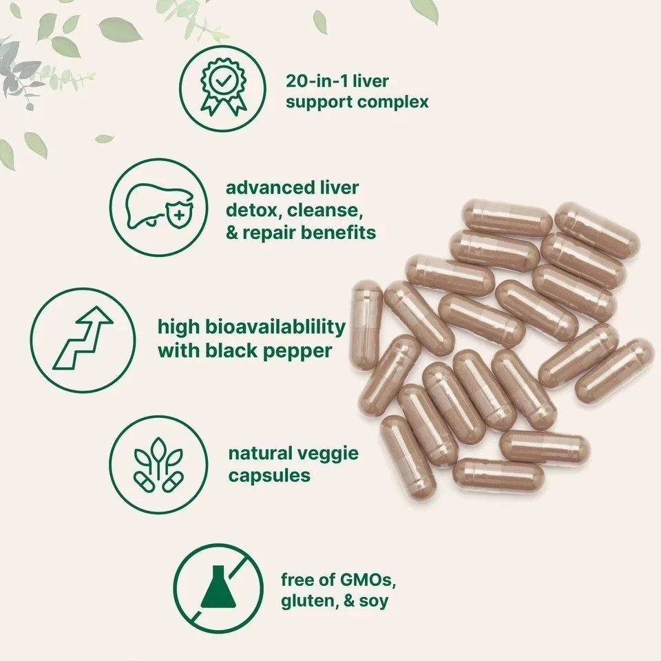Liver Detox, 240 Veggie Capsules|20-in-1 Advanced Complex Liver Cleanse & Repair