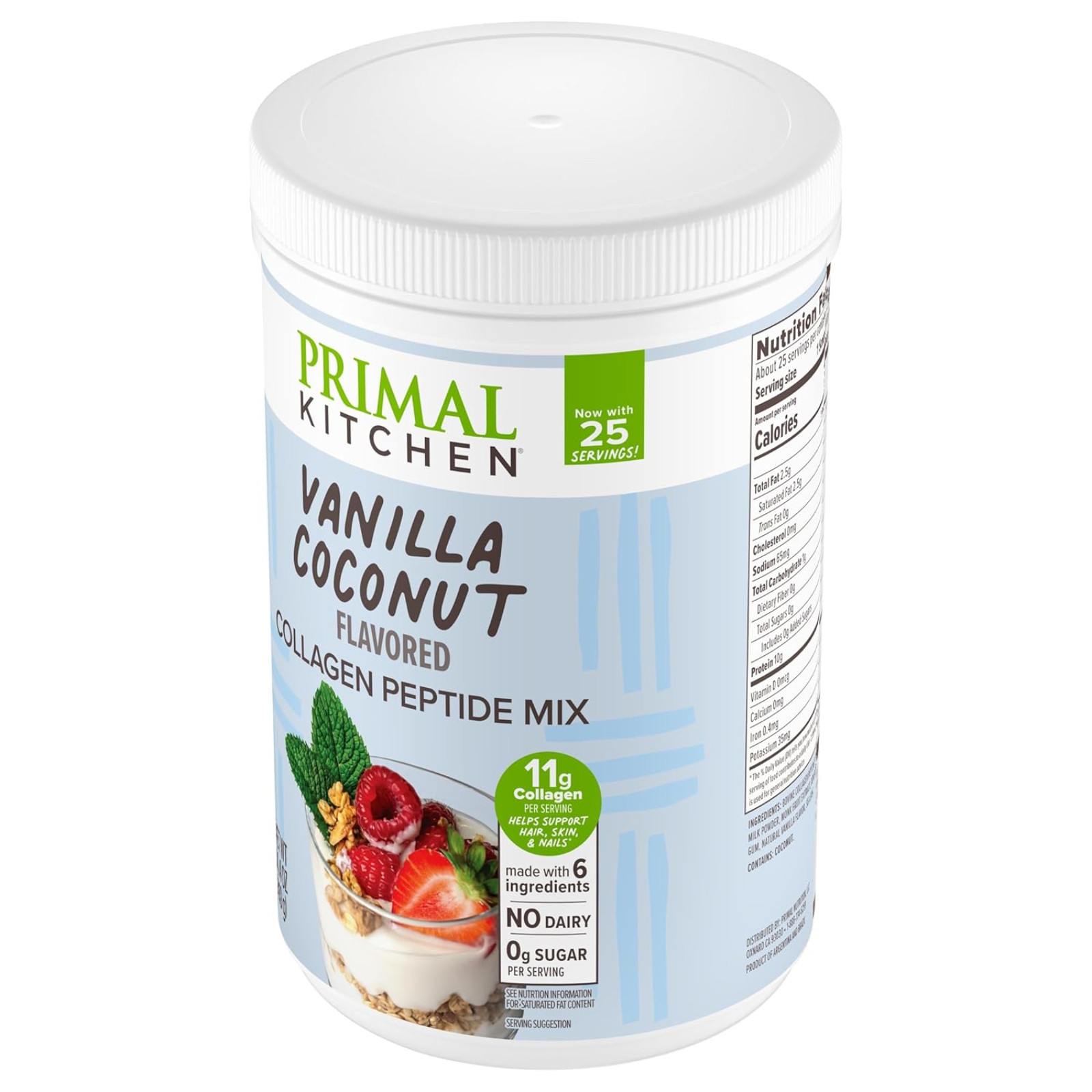 Primal Kitchen Vanilla Coconut Collagen Fuel Drink Mix 14.4oz