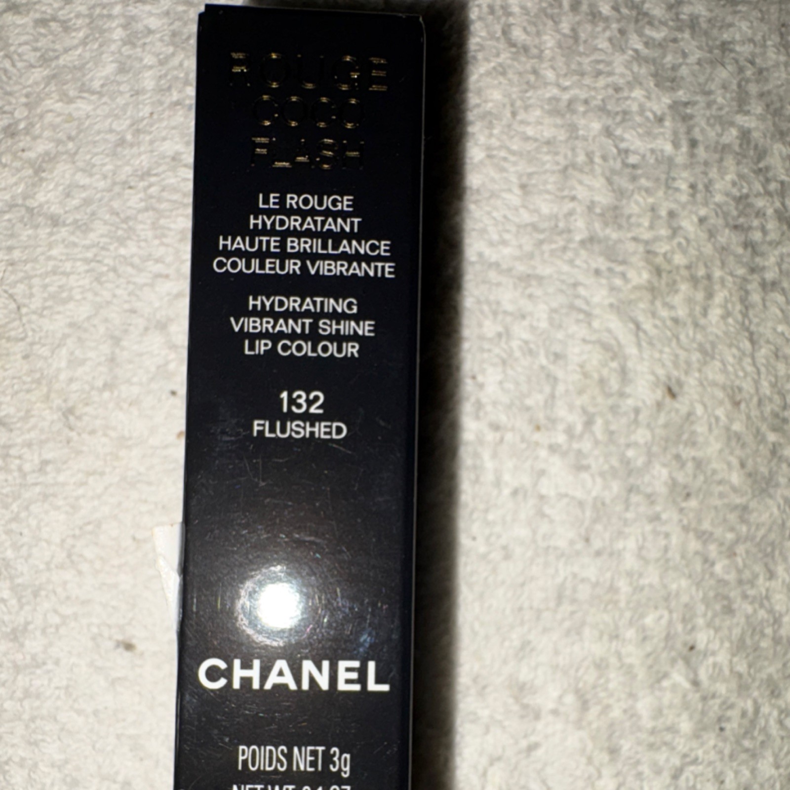 CHANEL Rouge Coco Flash Lipstick 132 Flushed Hydrating Vibrant Shine Stick 18M