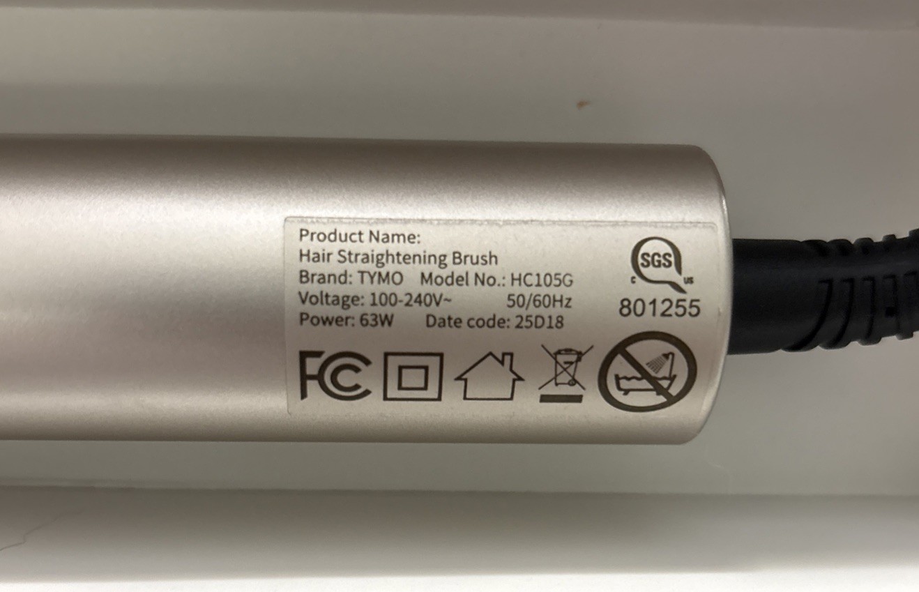 TYMO Ionic Plus Hair Straightening Brush 16 temperature settings