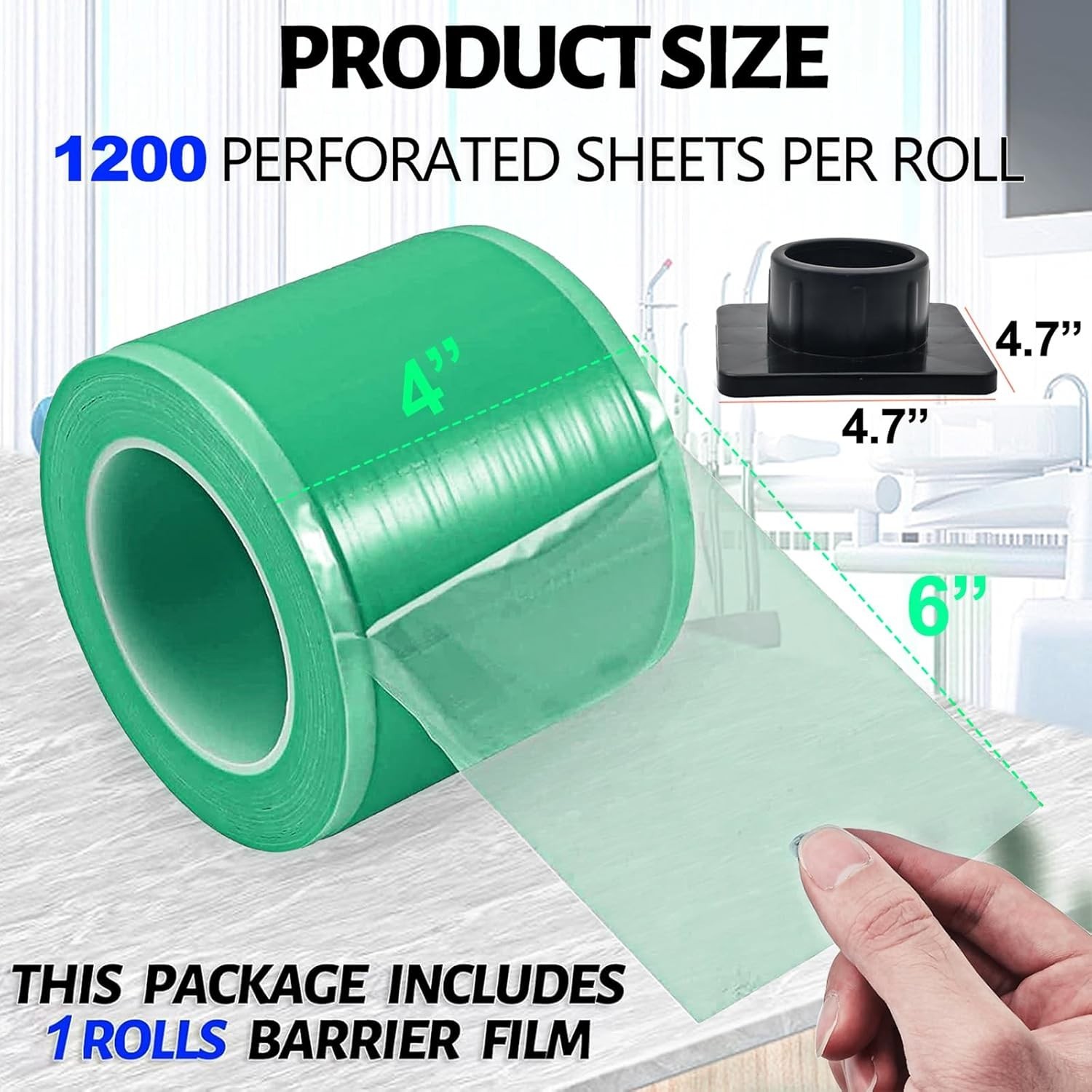 Self-Adhesive Green Tattoo Cover Film – Easy Tear and No Residue, 1200 Sheets