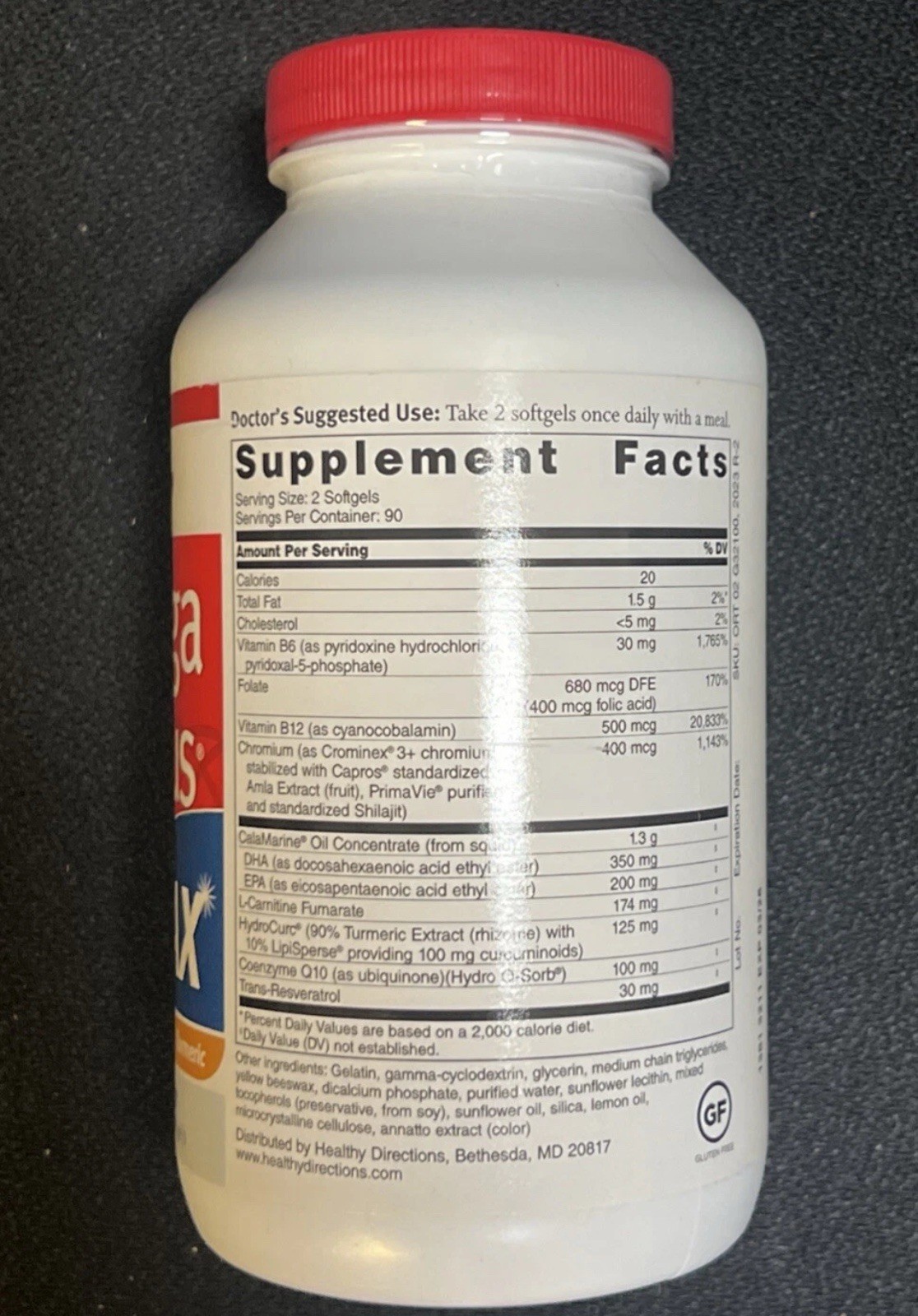Dr. Sinatra Omega Q Plus MAX – Heart 100mg of CoQ10 Turmeric *LARGER 180 softgel