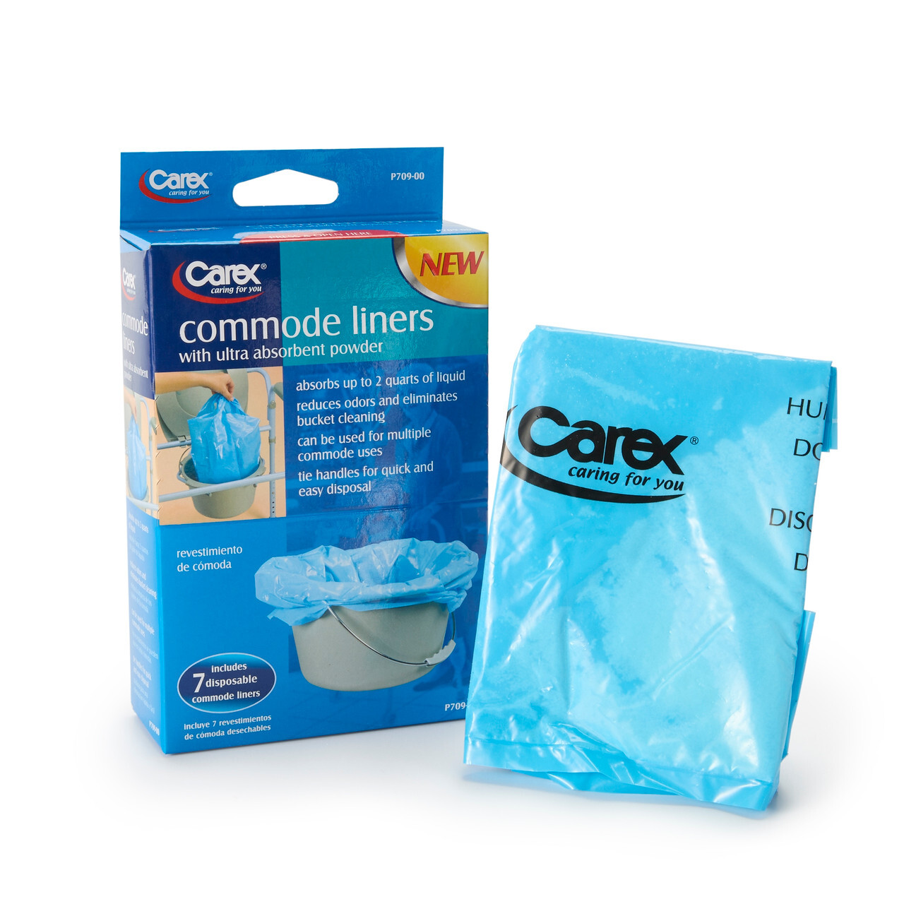Carex Commode Liners 3 Months of supply, 24 Packs of 7 ea, 168 Count