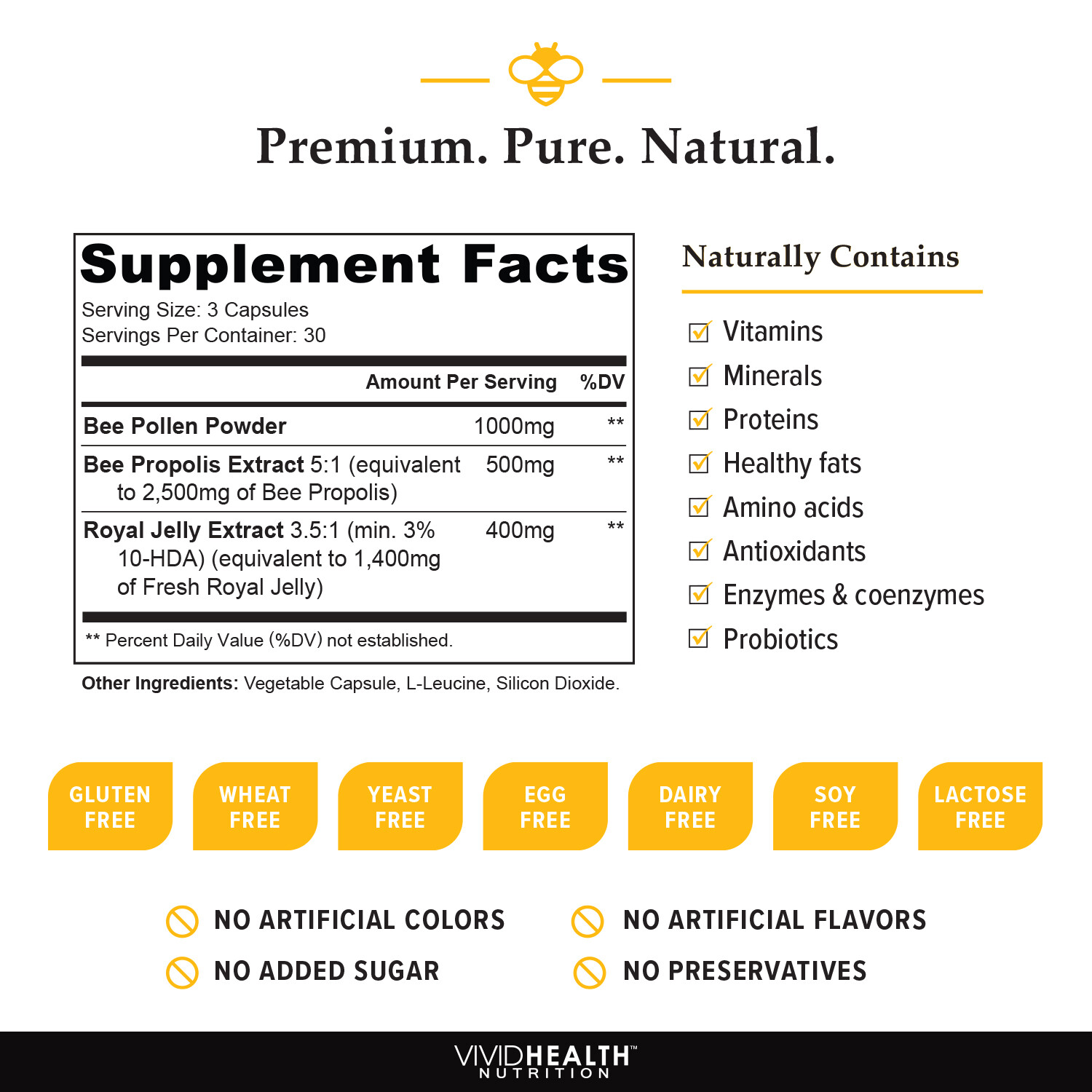 Immune Boosting Supercharger, ROYAL JELLY with BEE POLLEN & BEE PROPOLIS by VHN