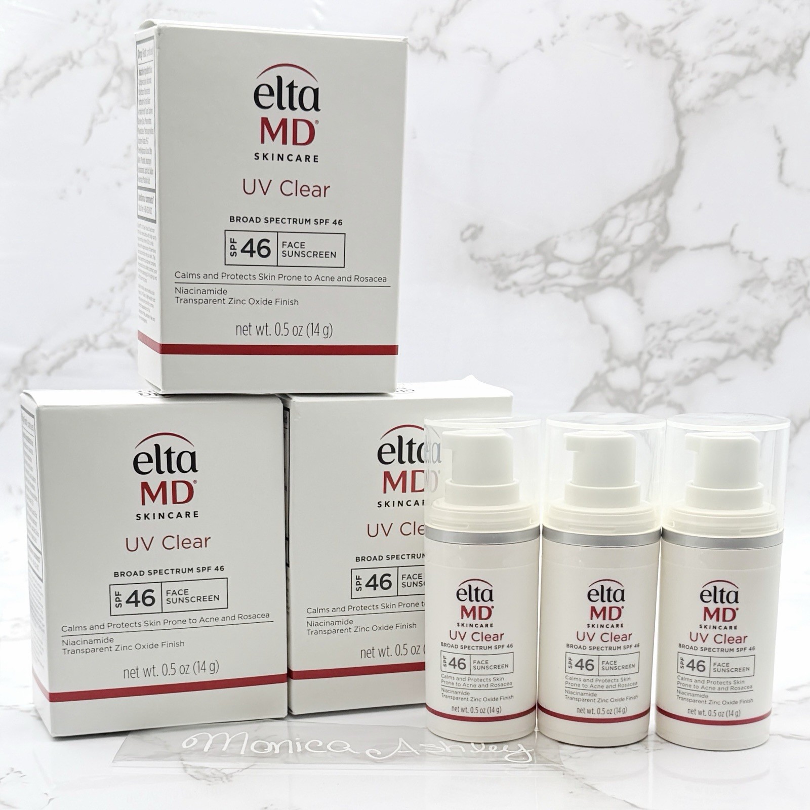EltaMD Skincare UV Clear SPF 46 Face Sunscreen 0.5 Oz Travel 3 Pack EXP 04/2026