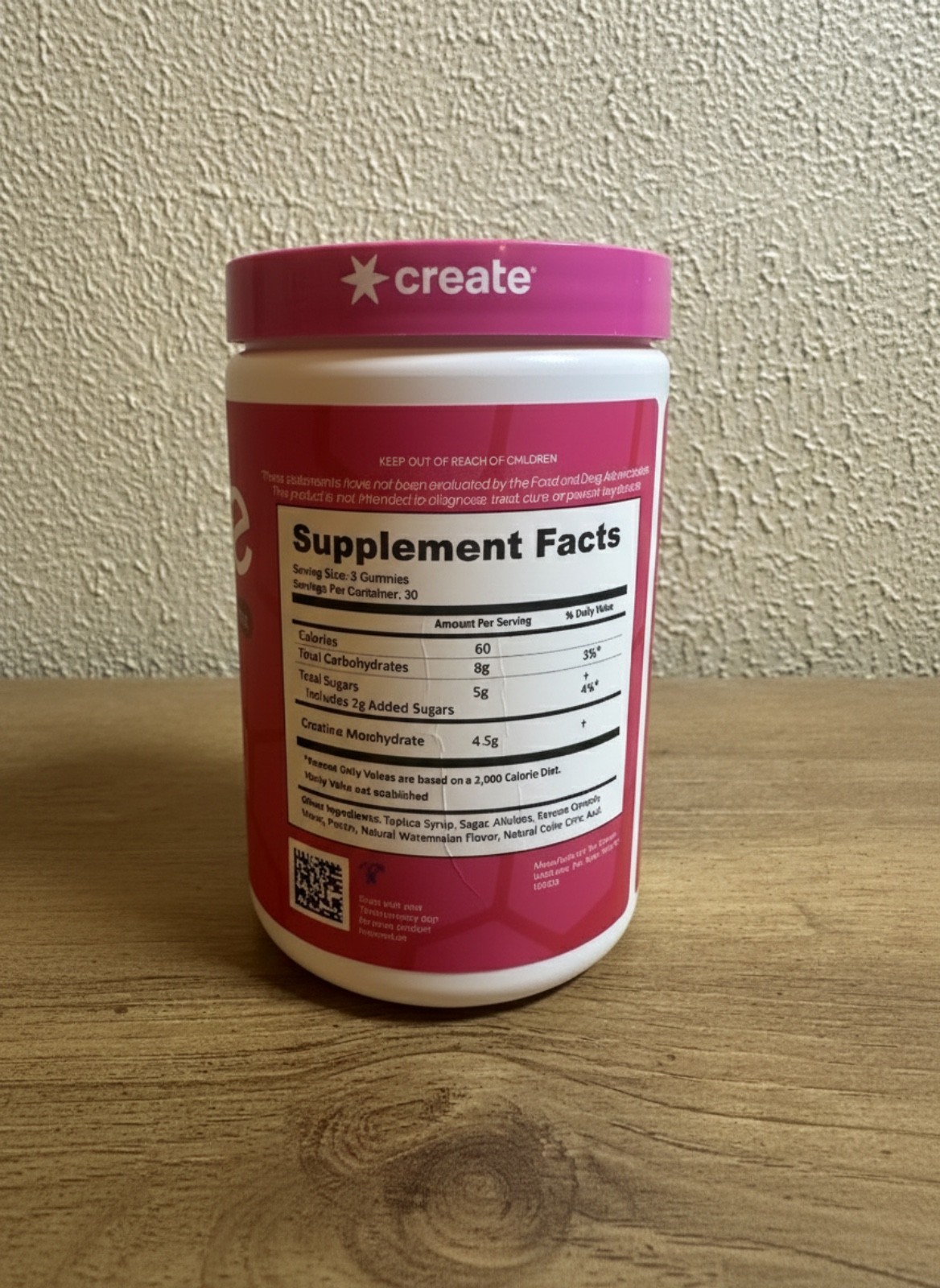 Create Creatine Gummies Watermelon Flavor 90 Count NSF Certified Creapure NEW