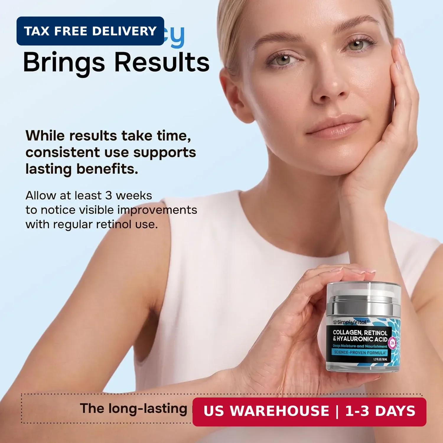 Anti-Aging Face Moisturizer with Retinol, Collagen & Hyaluronic Acid – Moisturiz