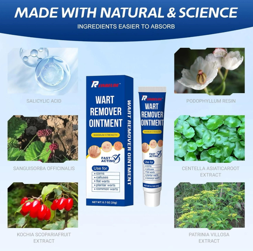 Wart Relief Cream for Genital, Plantar, Common, Flat & Filiform Warts