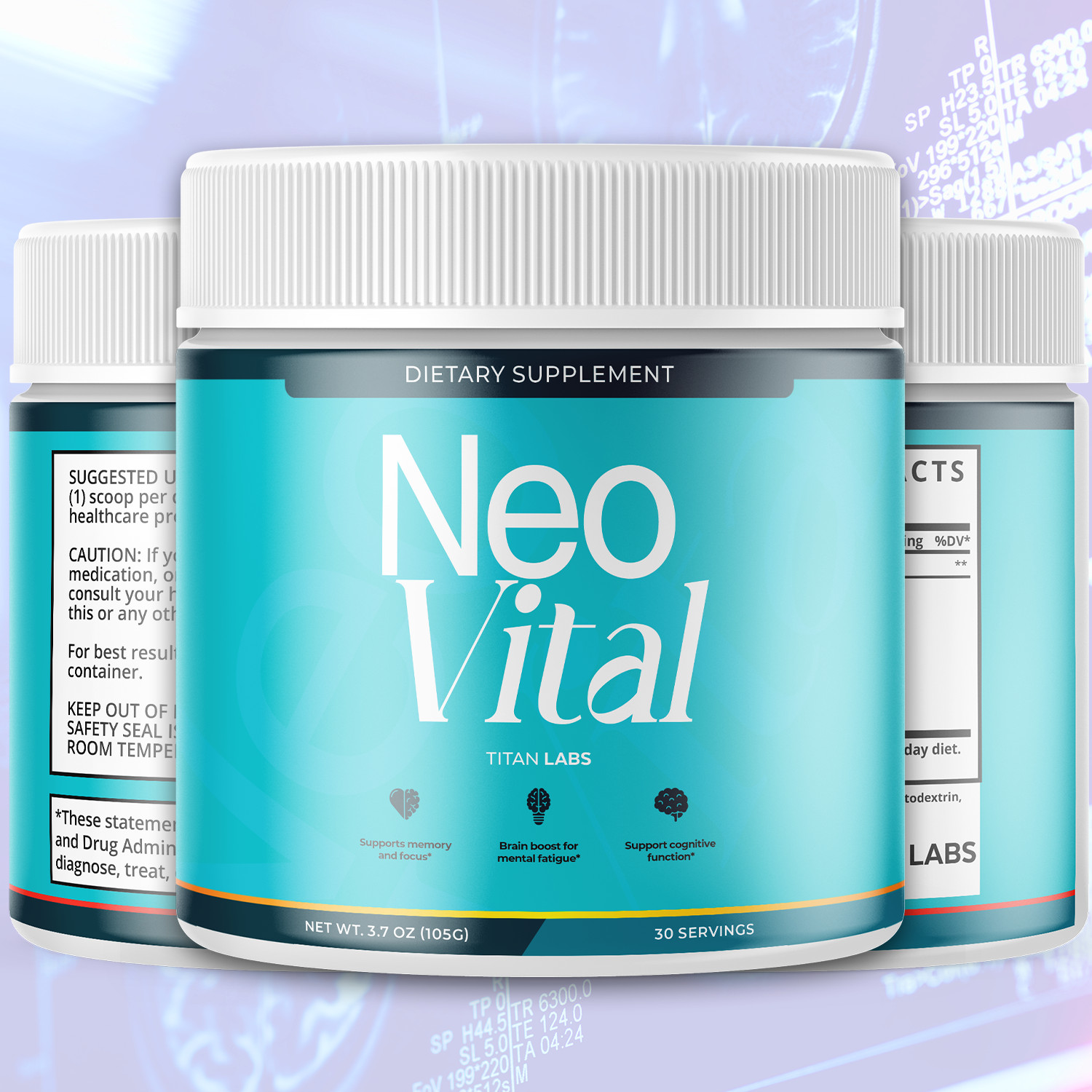 (5 Pack) Neo Vital Powder All Natural Brain Support Formula NeoVital 150 Serving