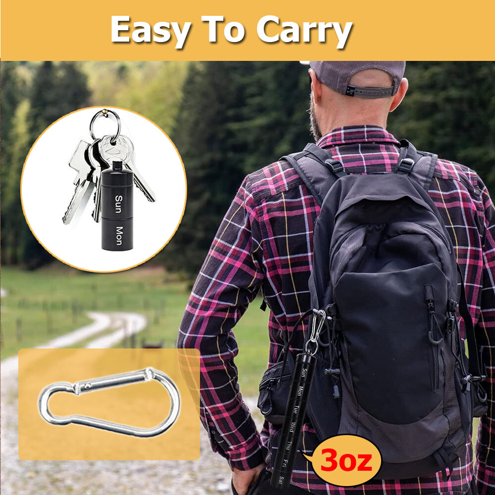 Weekly Metal Pill Box Organizer Portable 7 Days Waterproof Medicine Holder Case