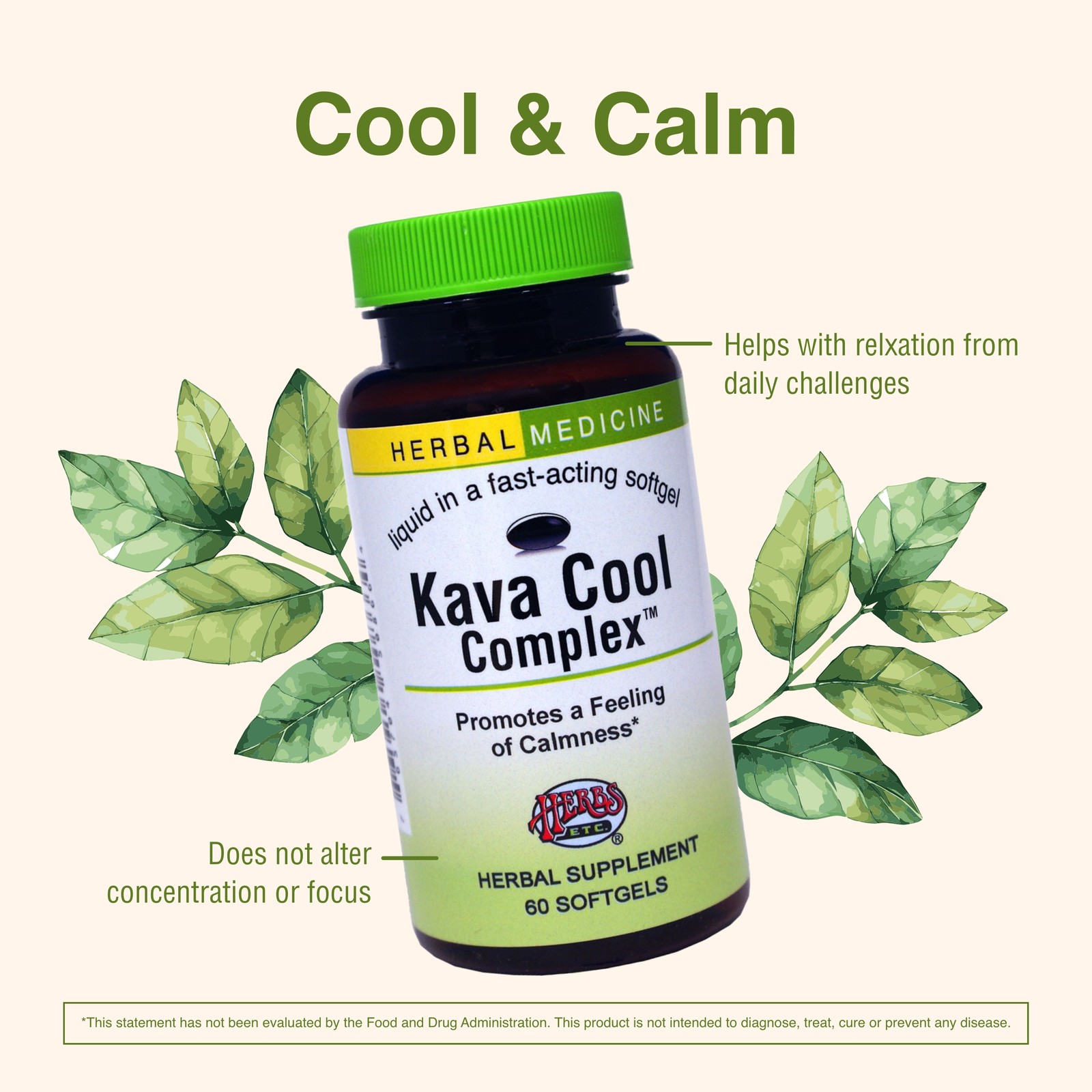 Herbs Etc. Cool Complex – 60 Softgels