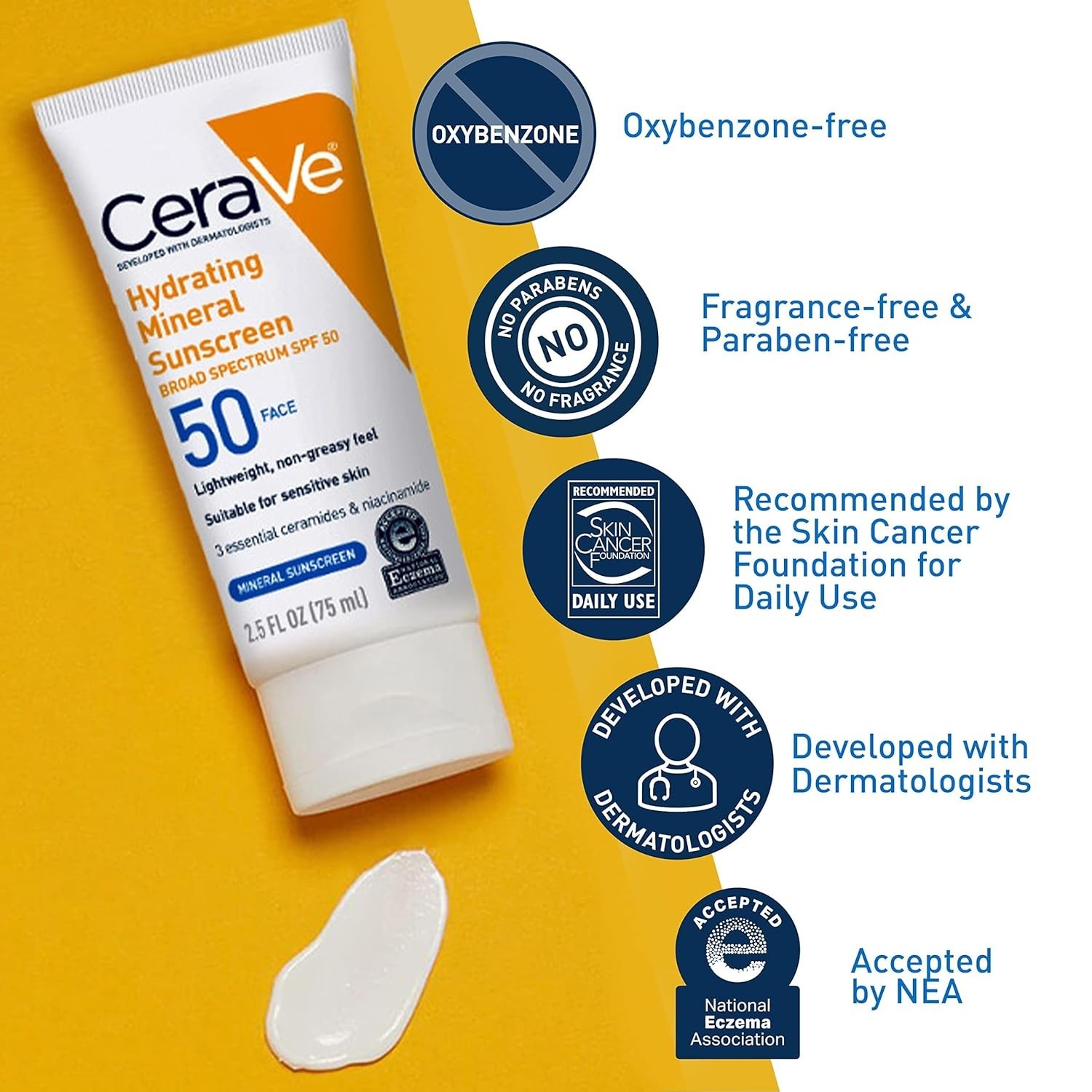 CeraVe 100% Mineral Sunscreen SPF 50 | Face sunscreen With Zinc Oxide &…