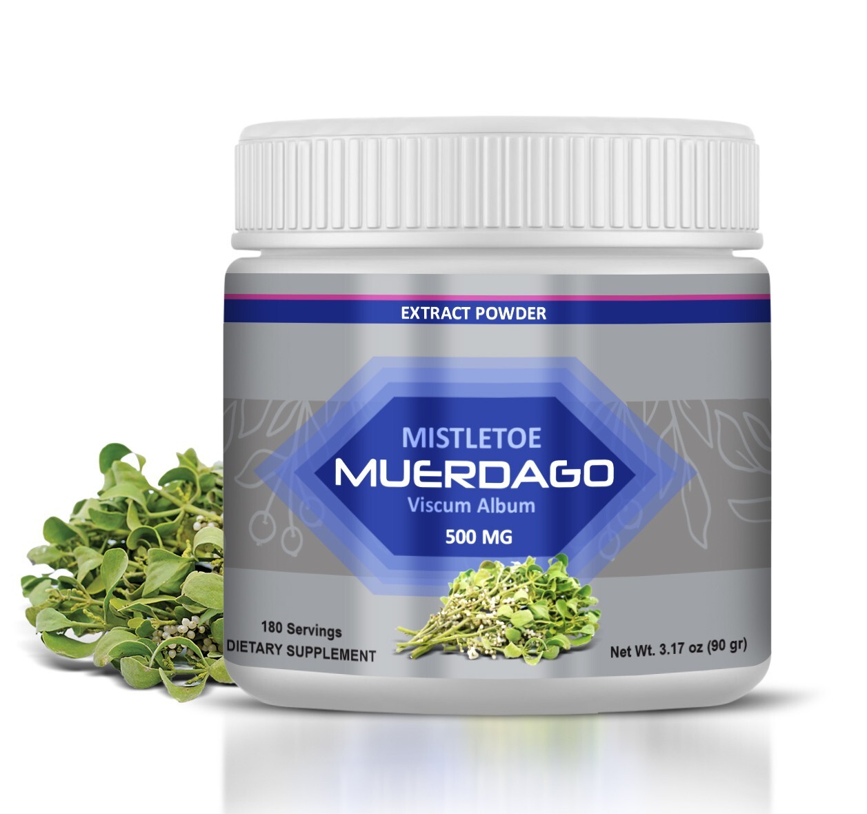 MISTLETOE 100% NATURAL POWDER EXTRACT 180 SERVINGS FOR 60 DAYS IMMUNO SUPPORT