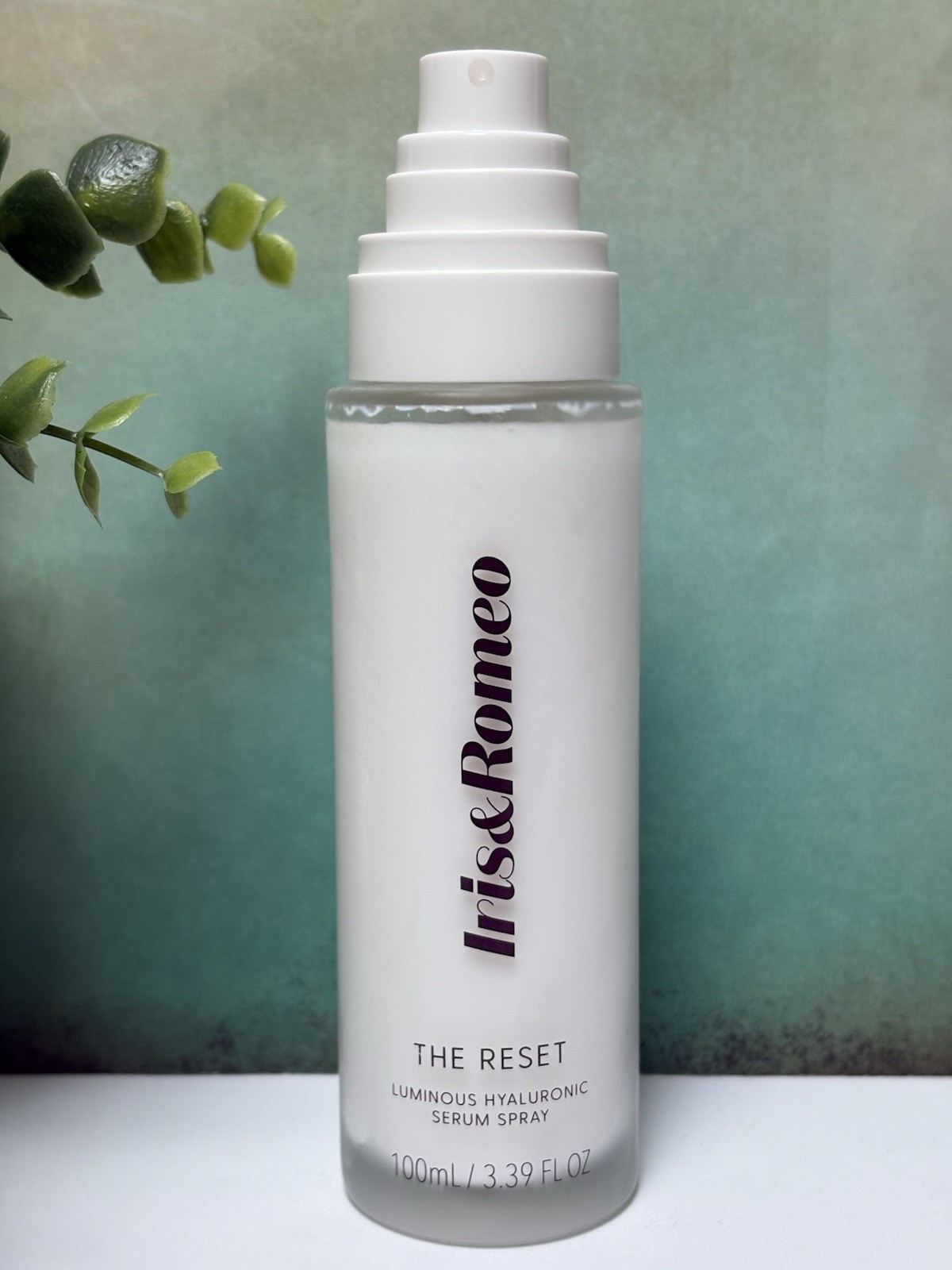 IRIS & ROMEO The Reset Luminous Hyaluronic Serum Spray Full Sz 3.39oz NEW-no lid
