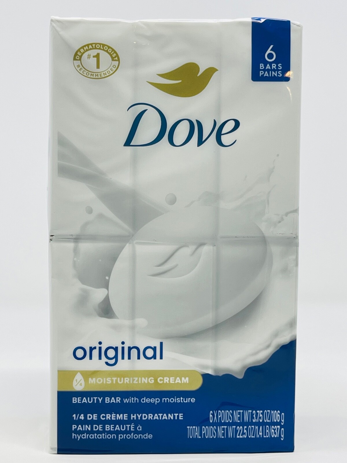 Dove Original Moisturizing CreamBeauty Bar 6 Bars 3.75oz/ 106 g per Bar New