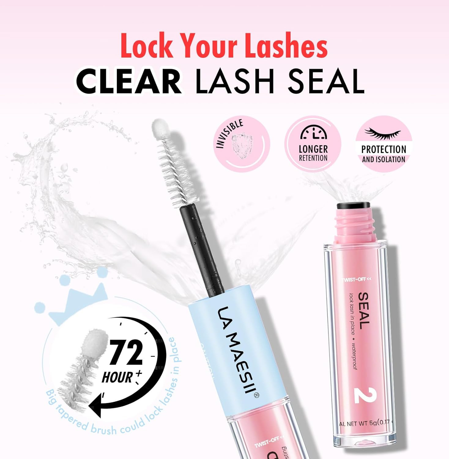 LA MAESII Lash Bond and Seal 10ML, Lash Cluster Glue Waterproof,Long Lasting Las