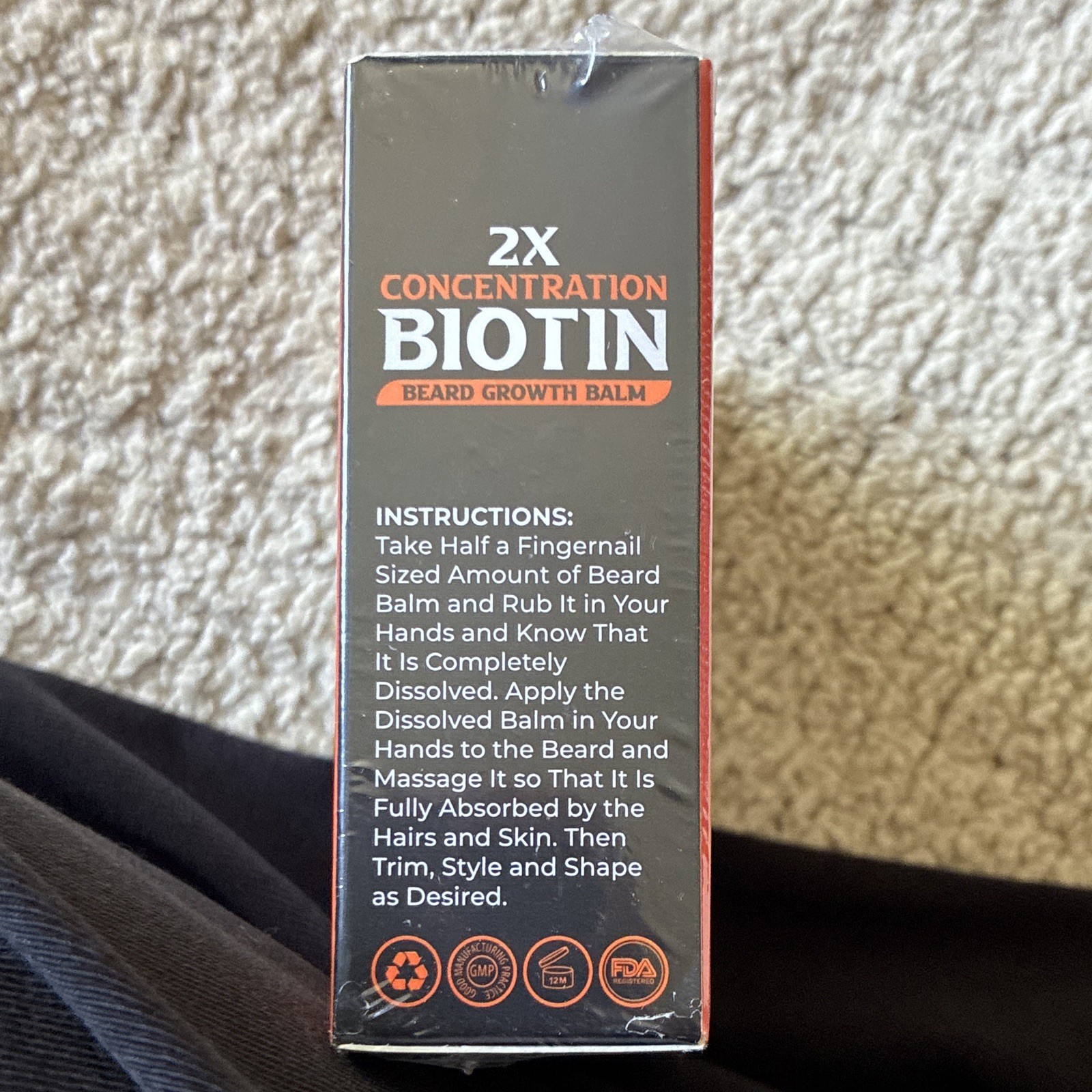 First Melody 2X Concentration Beard Balm Biotin Castor Oil Conditioner 60g/2oz