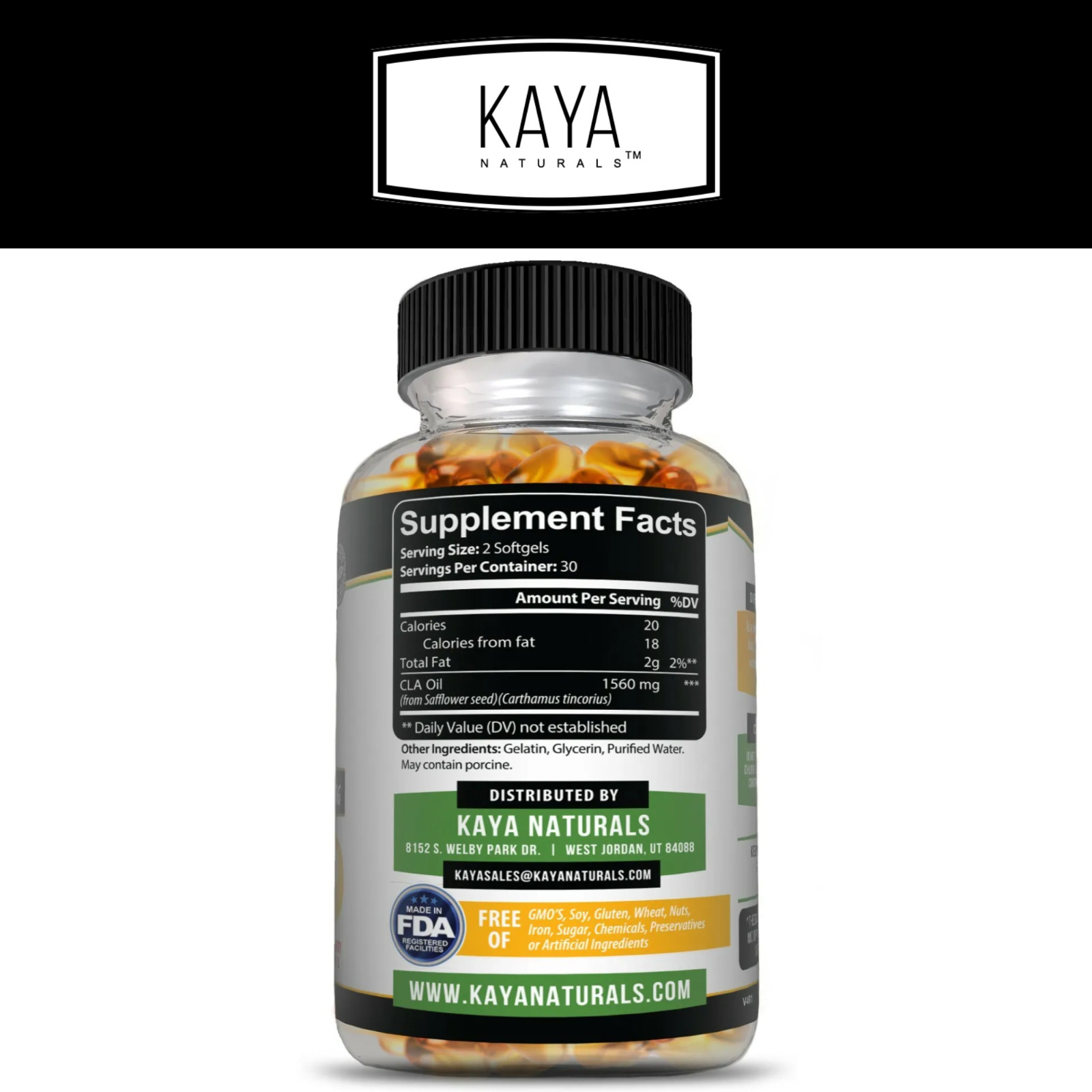 CLA 60ct Weight Loss Belly Stomach Fat Burner Diet Pills Lean Muscle Tone Slim