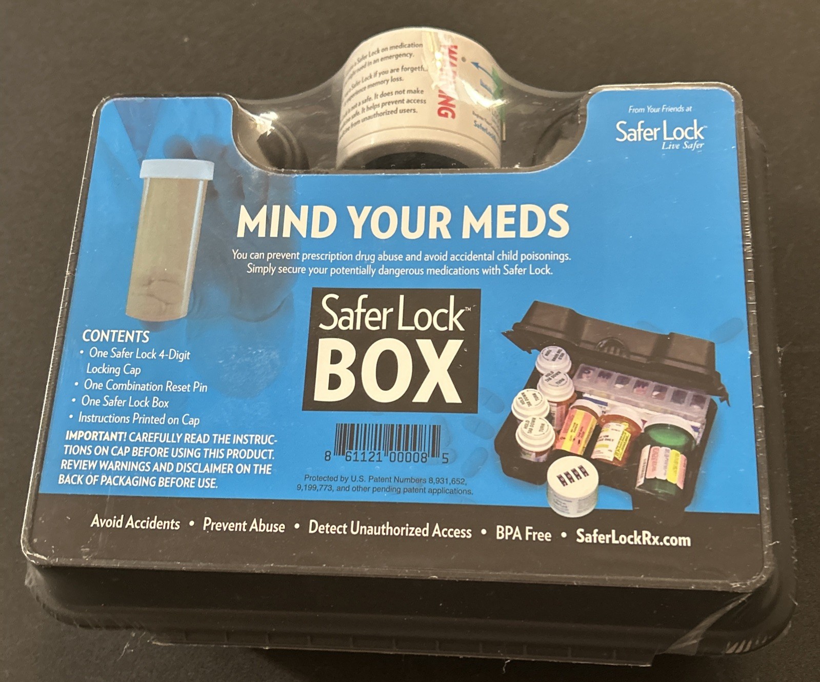 Safer Lock Box, Secure Medicine Box, 4-Digit Combination Lock, New & Sealed!