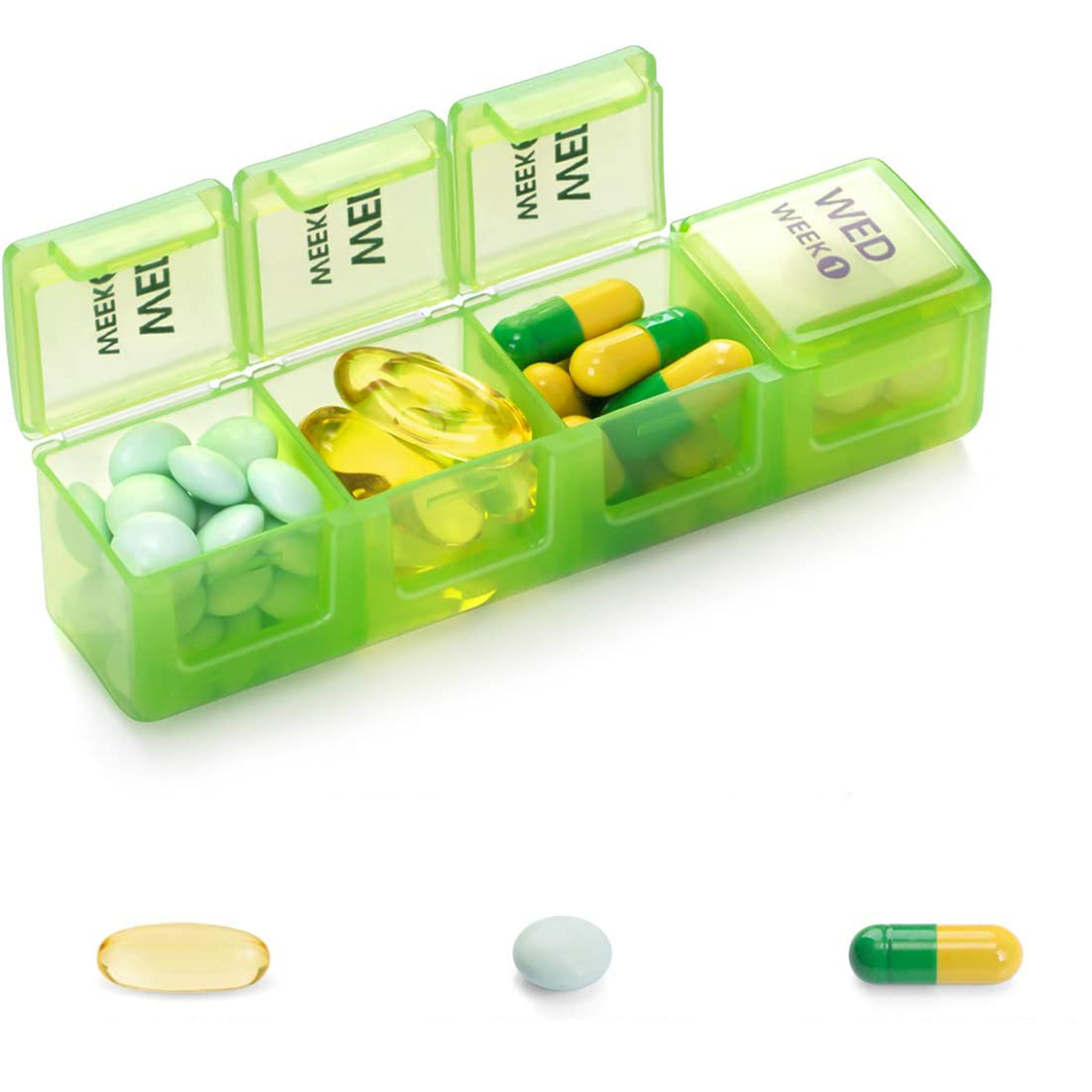 Sukuos 28 Day Pill Organizer, Large Moisture-Resistant 4 Week Case