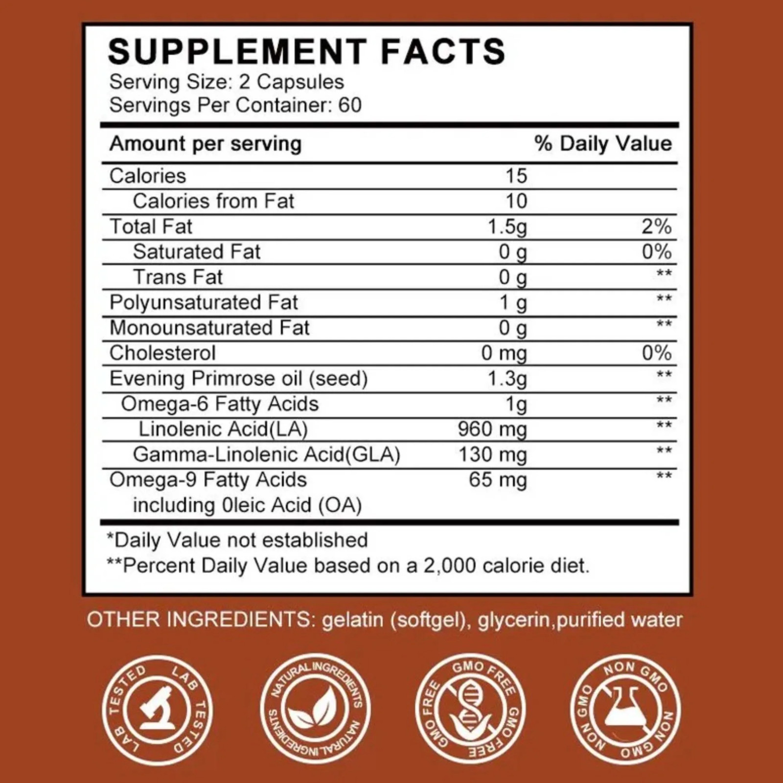 Evening Primrose Oil 120pcs, Nutrient Absorption,Skin Health, Maintains Vitality