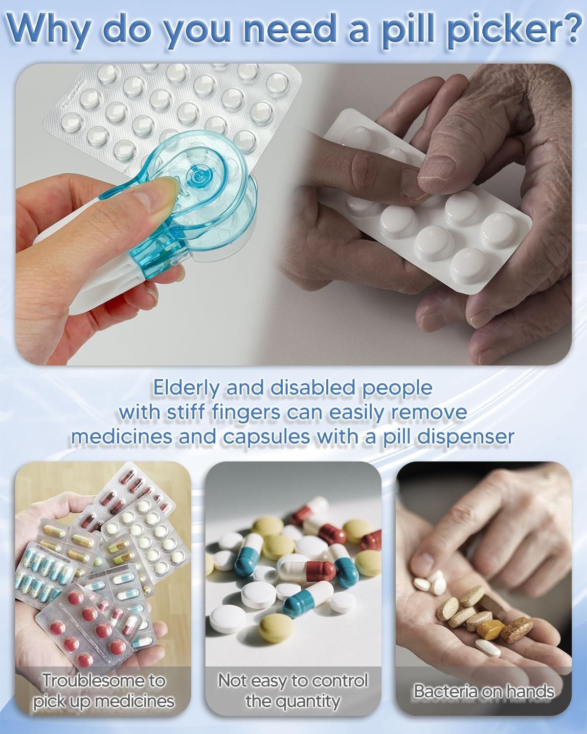 Weekly Pill Organizer 3x Daily, Portable Medicine Box with Pill Cutter & Sticker