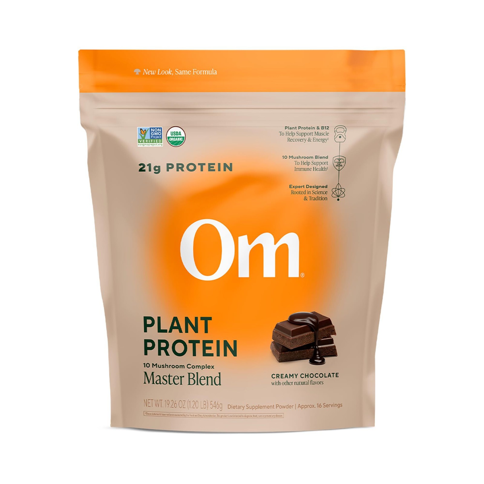 7/27 OM MUSHROOM SUPERFOOD Master Blend Vegan Protein – Organic Chocolate Plant