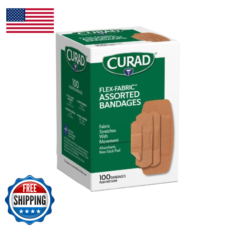 Curad Flex-Fabric Adhesive Bandages Assorted Sizes Durable And Flexible