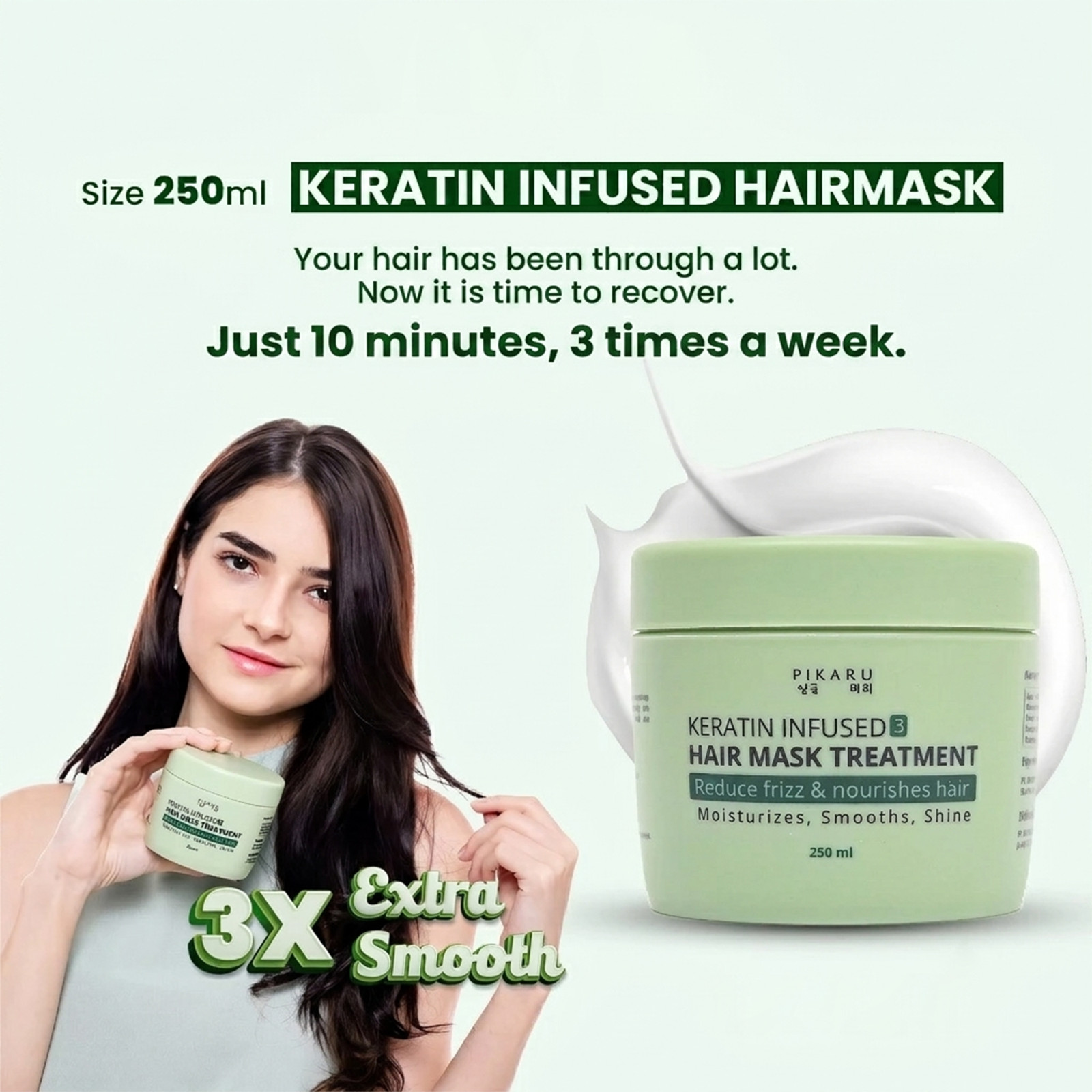 PIKARU Keratin Treatment Infused Hair Mask Repair Moisturizing