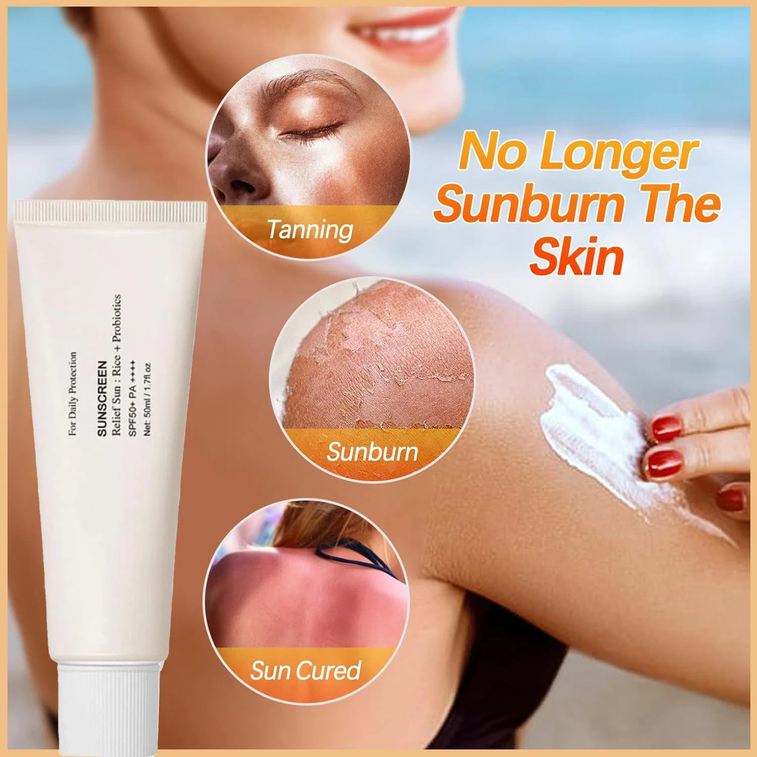 3-Pack: Relief Sun Rice + Probiotics SPF 50+ Beauty Sunscreen 50ml ea 150ml tot.