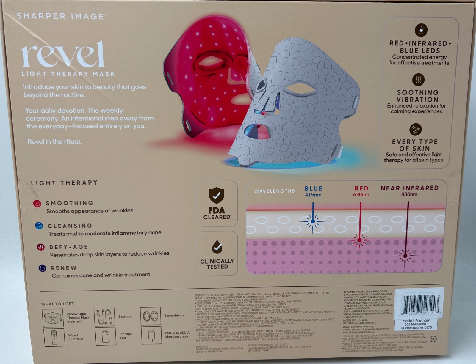 #Sharper Image Revel LED Light Therapy Face Mask—New & Sealed—Orig. $249