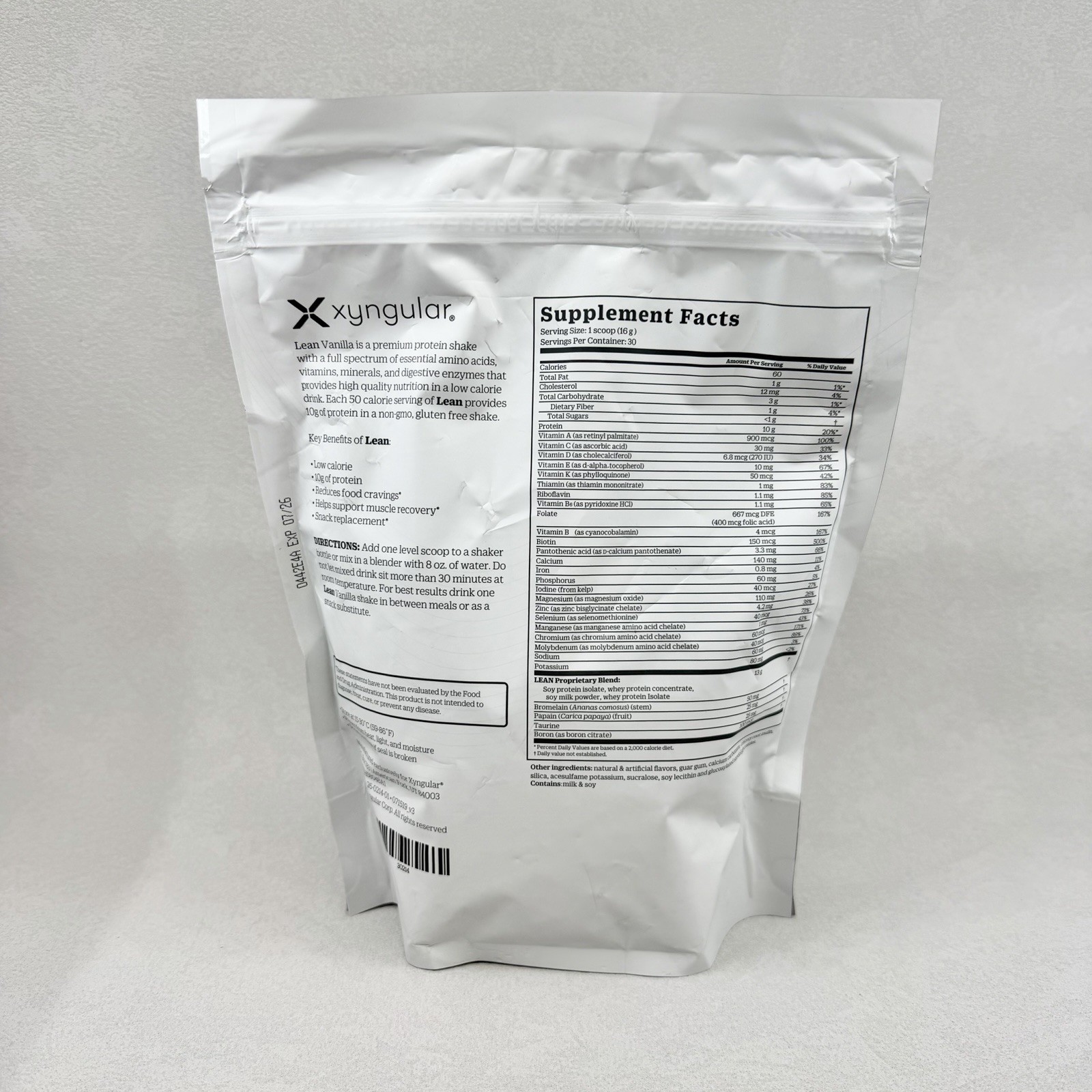 Xyngular Lean Vanilla 30 Servings Exp 07/2026 New Sealed Bag