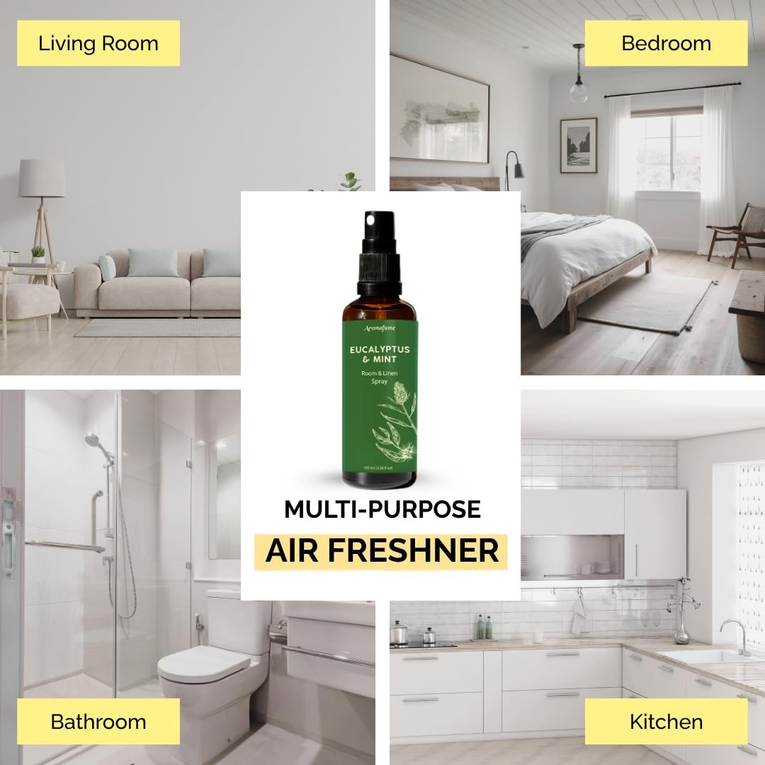 Eucalyptus & Mint Aromatherapy Room Spray – 100ml Linen & Pillow Mist, Essential