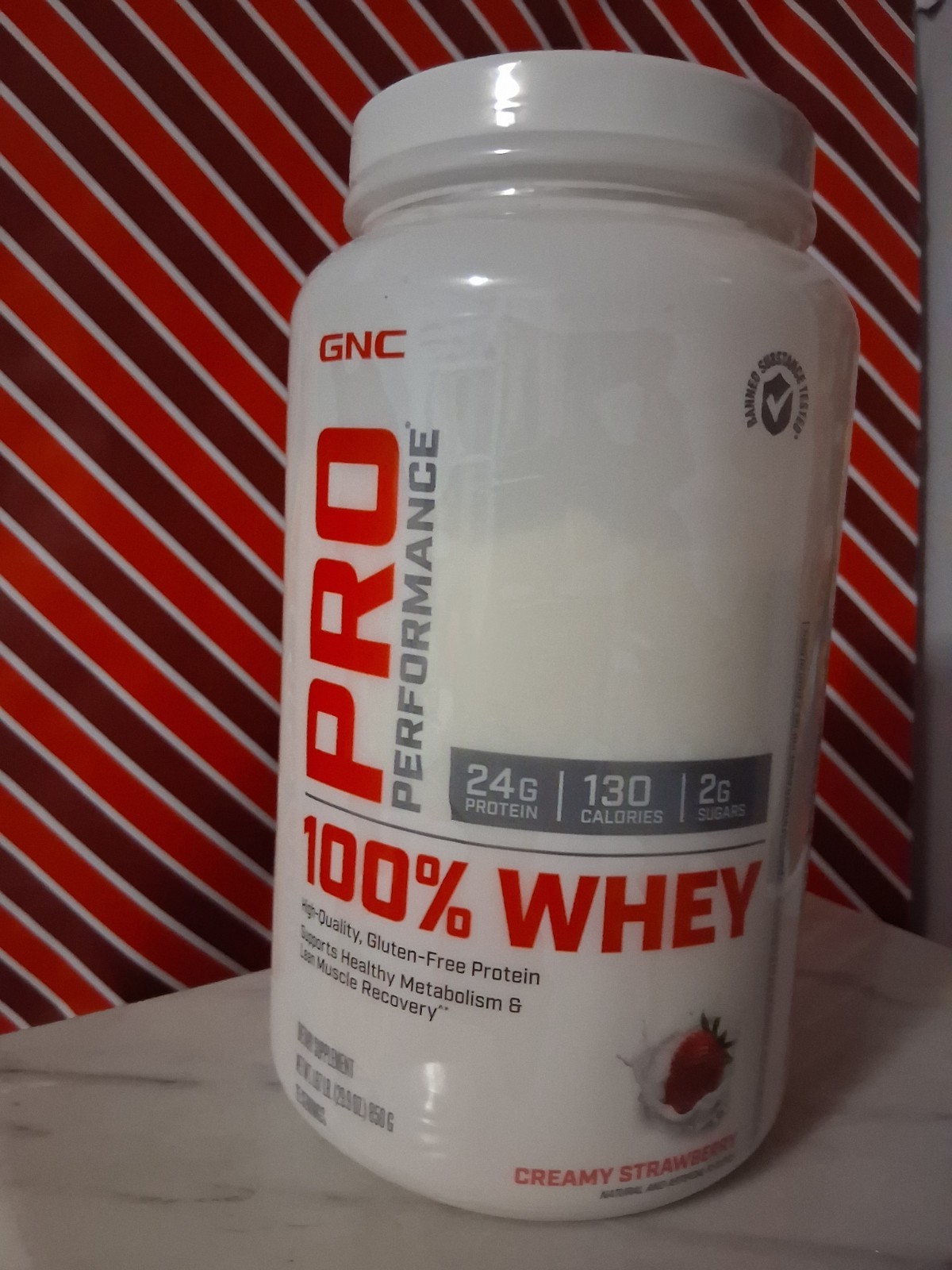 GNC Pro Performance 100% Whey Protein Creamy Strawberry 29.9 oz