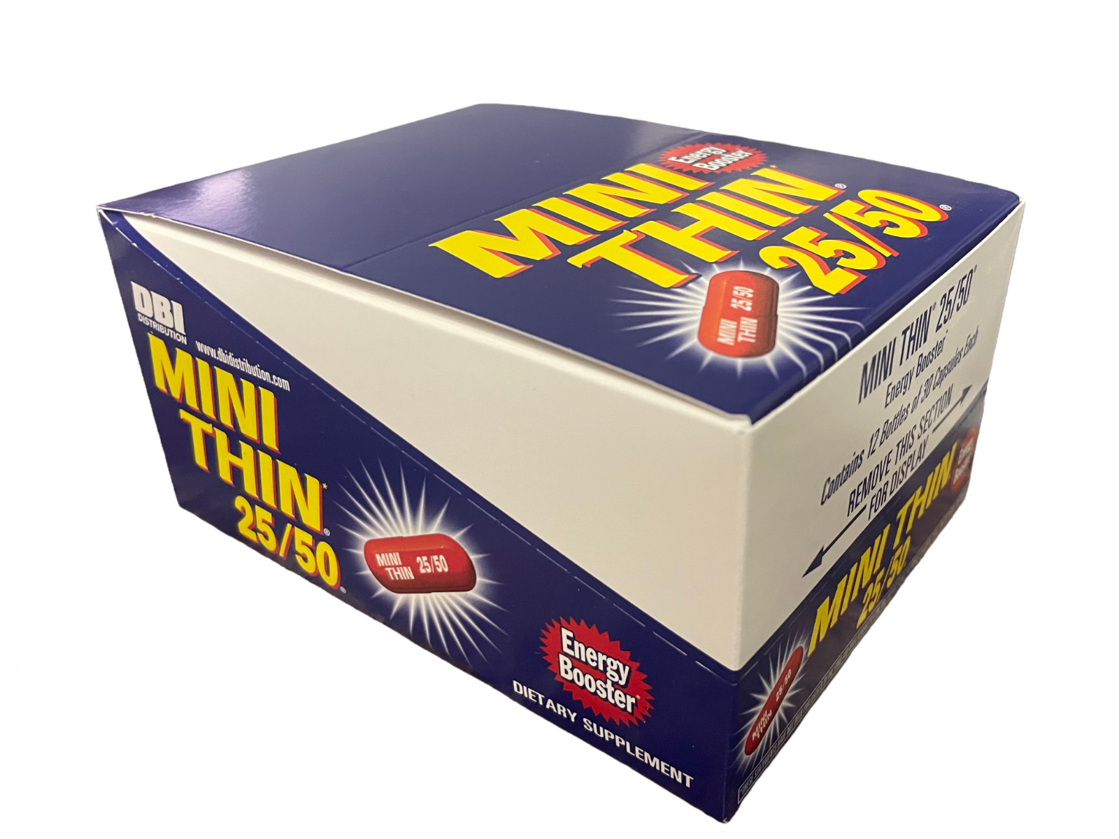 12-30ct BOTTLES MINI THIN 25/50 EF ENERGY BOOSTER ( 180 ) PILLS