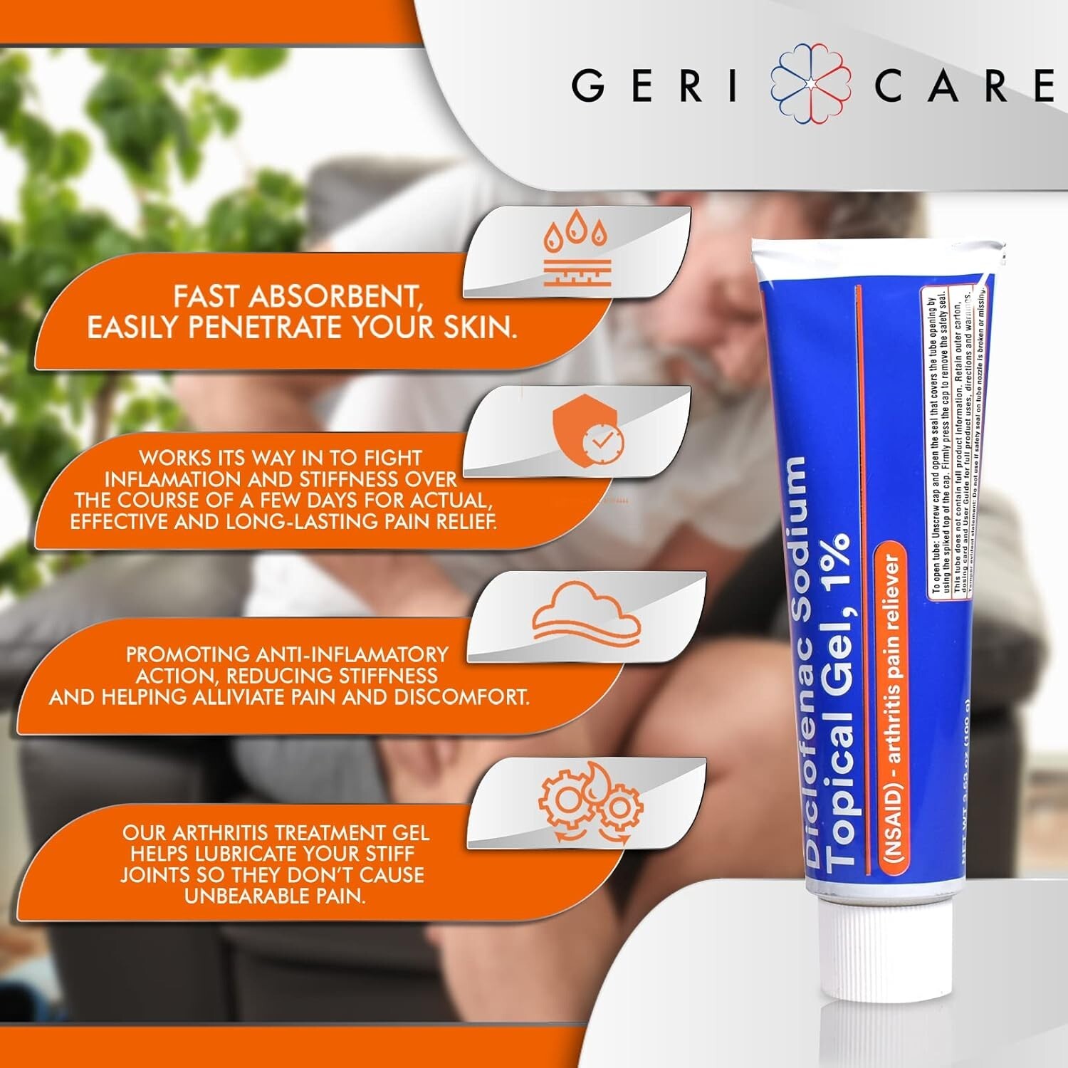 GeriCare Dicclofenac Tropical Gel Arthritis Pain Reliever 3.53 oz / 100 g 2 Pack