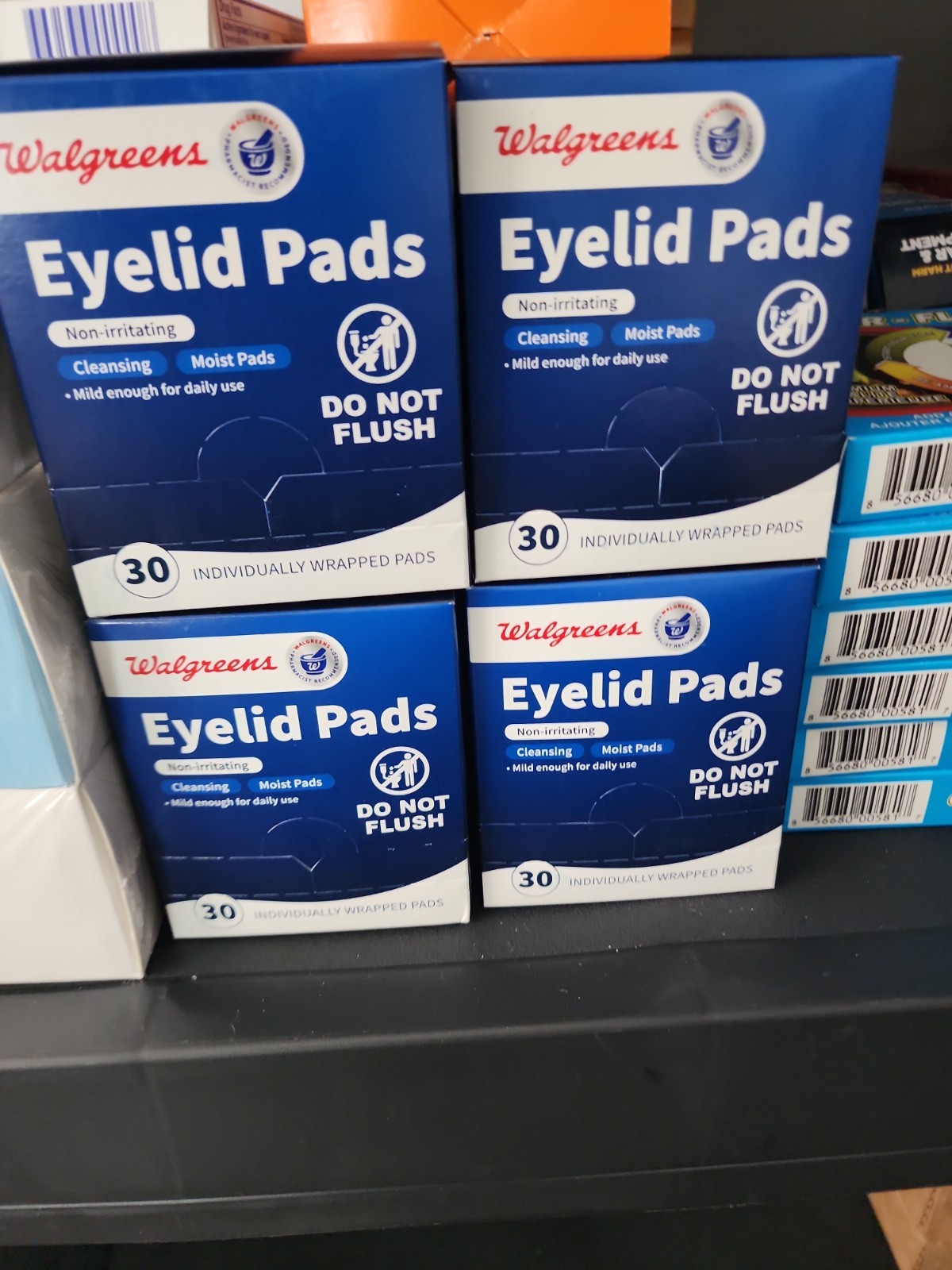 Walgreens Eyelid Pads, Rinse-Free Formula, 30.0 ea [4packs]
