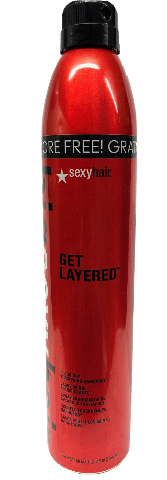 sexy hair get layered 11.2oz flash dry thickening hairspray scuffed exterior