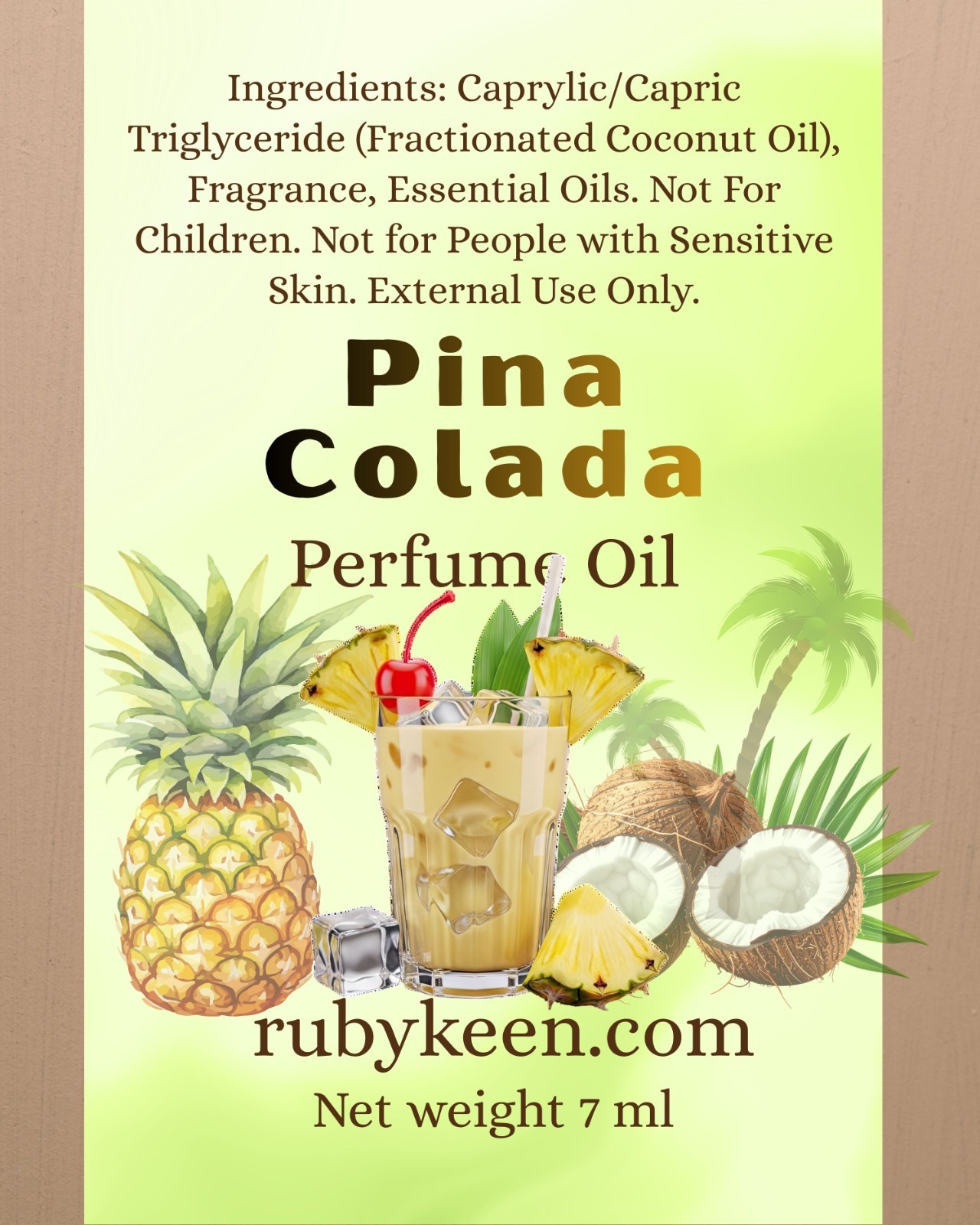 Piña Colada Perfume Oil | Tropical Coconut & Pineapple Fragrance | Beach Scent