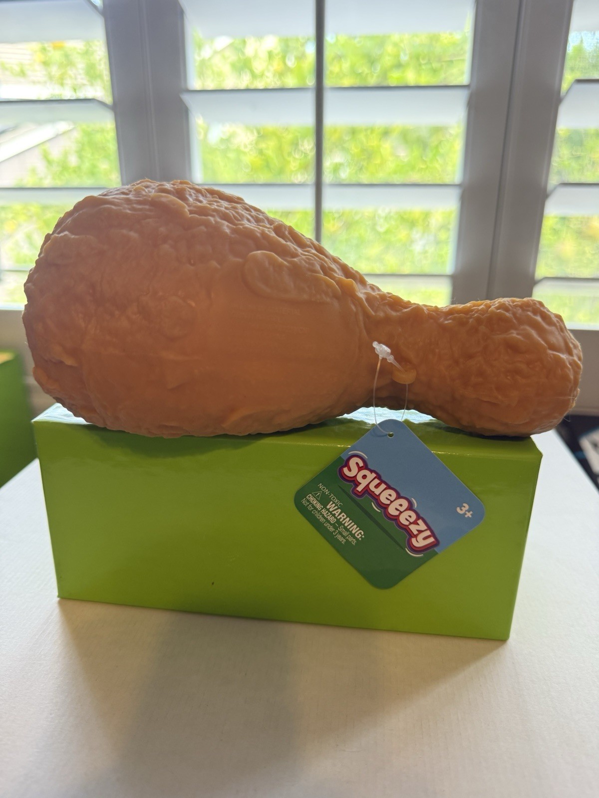 Squeezy Scented Foam Squeeze Toy Stress Reliever Turkey Leg, Brown, 7 in