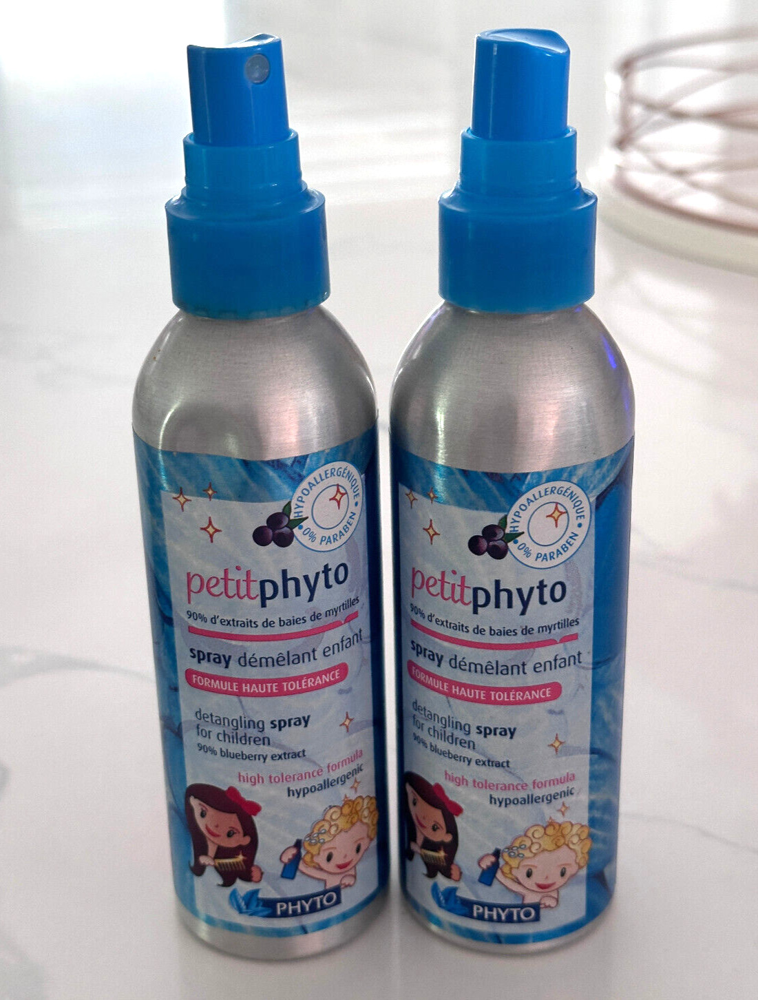 2x Petit Phyto Detangling Spray For Children 5.07 fl oz each (missing clear cap)