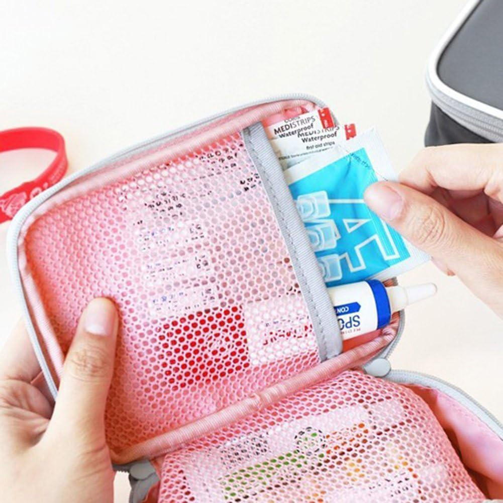 Pink Portable First Aid Kit Travel Emergency Medical Bag