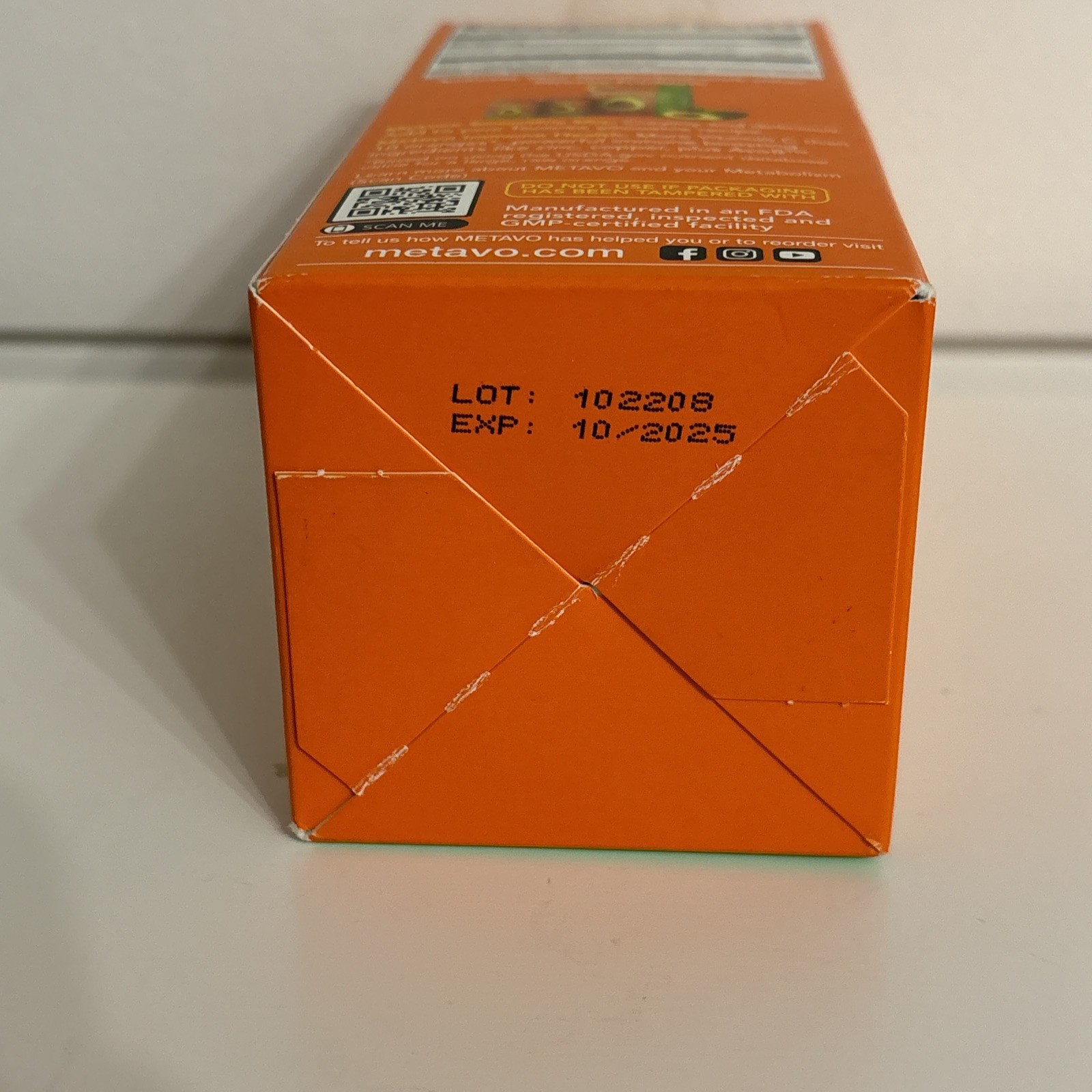 Metavo Metabolism Booster Natural Support Avocado 120 Count Exp: 10-2025 Sealed