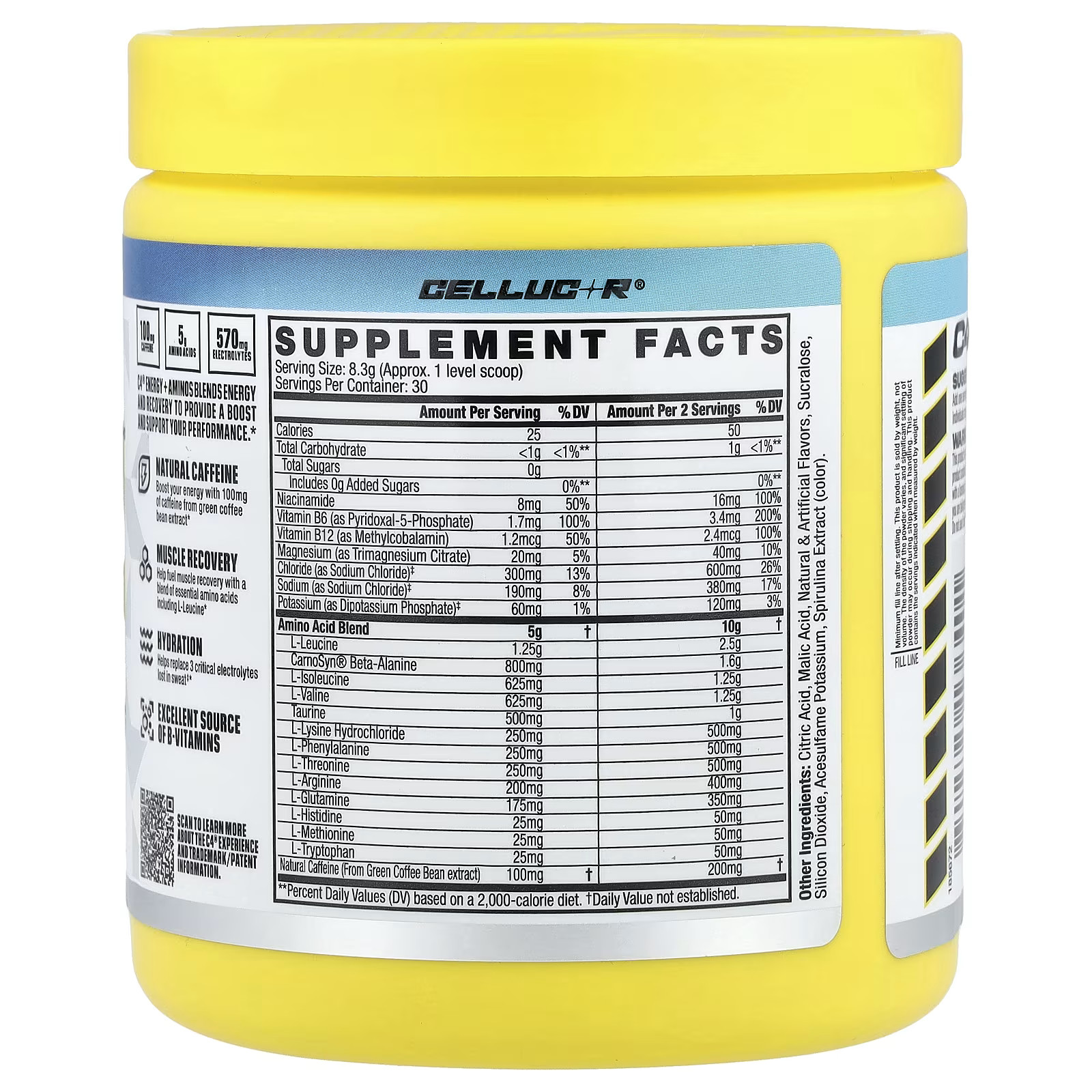 2 X C4 / Cellucor, C4® Energy + Aminos, Blue Raspberry, 8.8 oz (249 g-worldwide