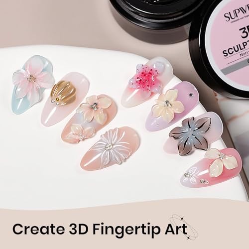 3D Gel for Nail Art, Clear Sculpting Solid Hard Gel for Nails Non Clear-15g