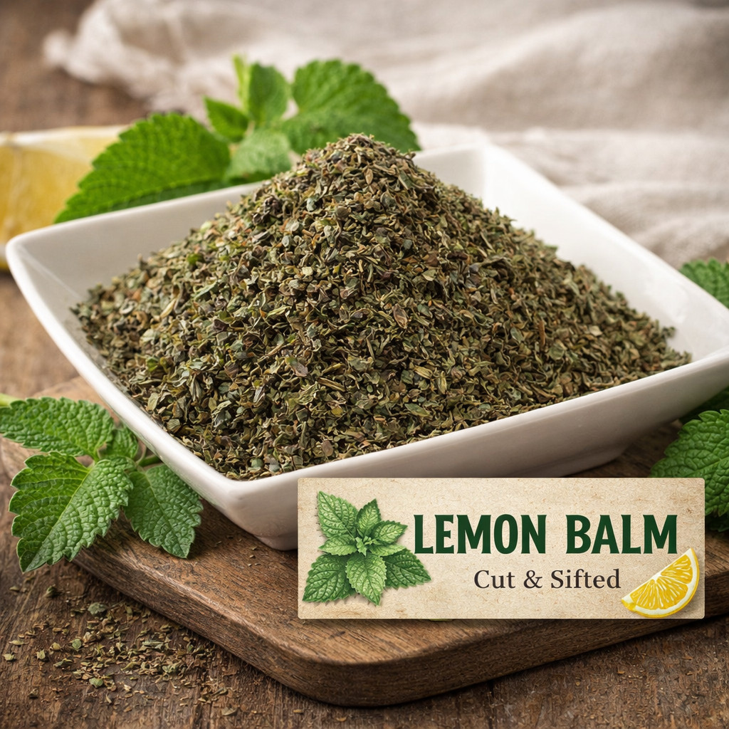 Organic Lemon Balm Herb C/S | Melissa officinalis | Cut & Sifted Leaf | Bulk USA